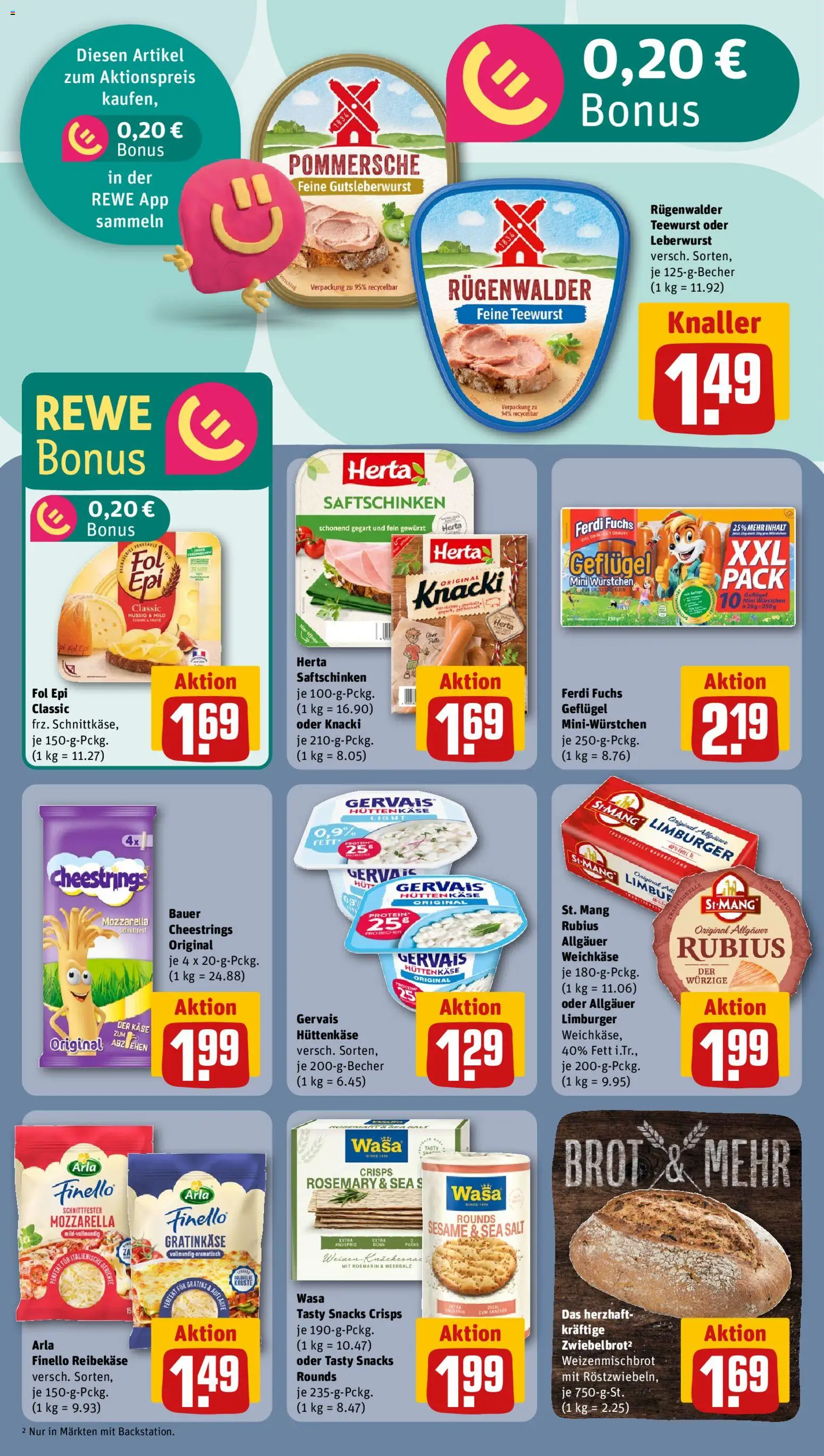 Rewe Prospekt 	 – gültig ab 02.03.2026 | Seite: 14 | Produkte: Käse, Mozzarella, Brot, Hüttenkäse