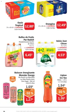  | Page: 16 | Produits: Volvic, Citron, Badoit, Boisson énergisante