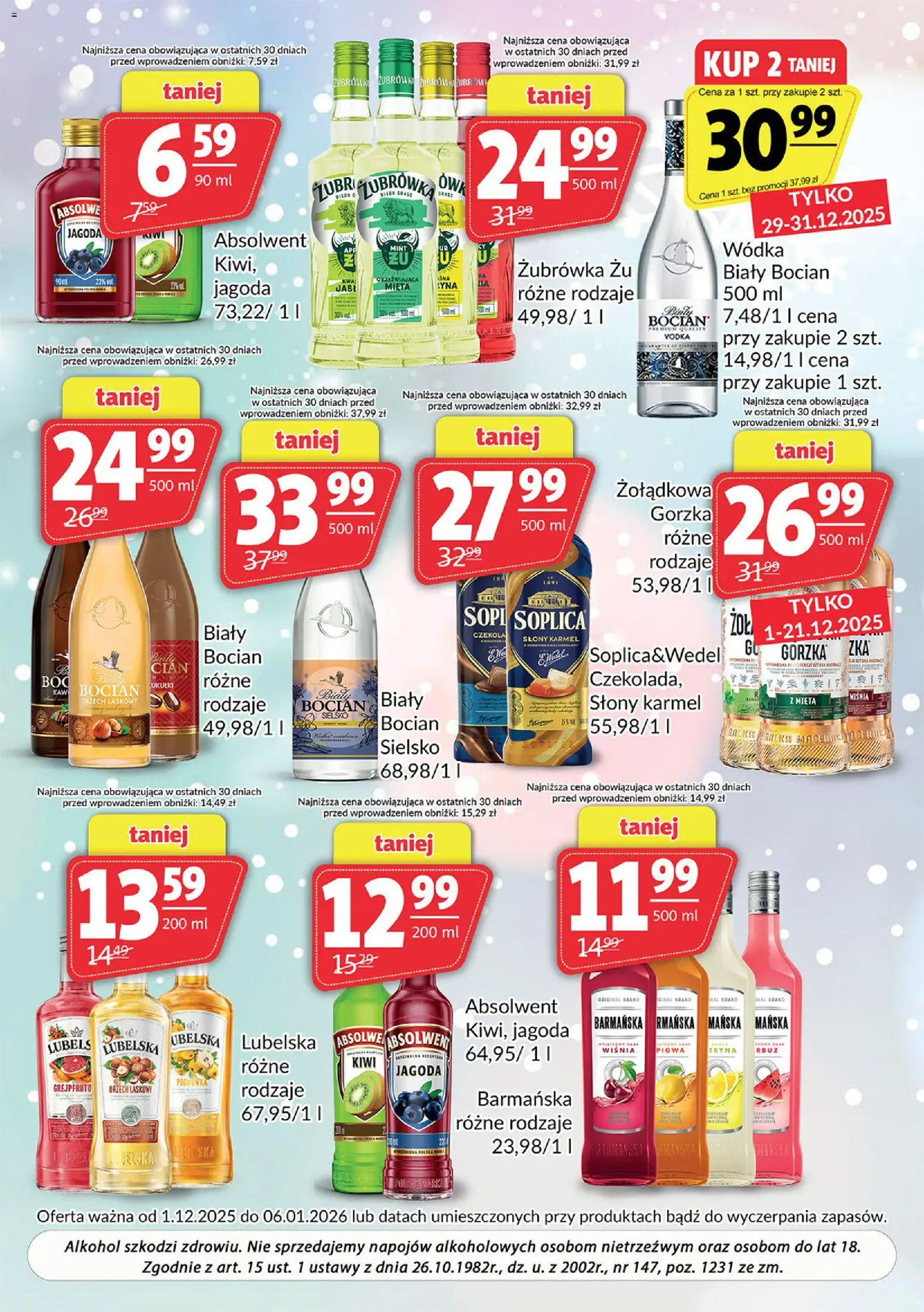 Prim Market Gazetka - Oferta alkoholowa od 01.12.2025 | Strona: 3 | Produkty: Mięta, Żubrówka, Kiwi, Wódka