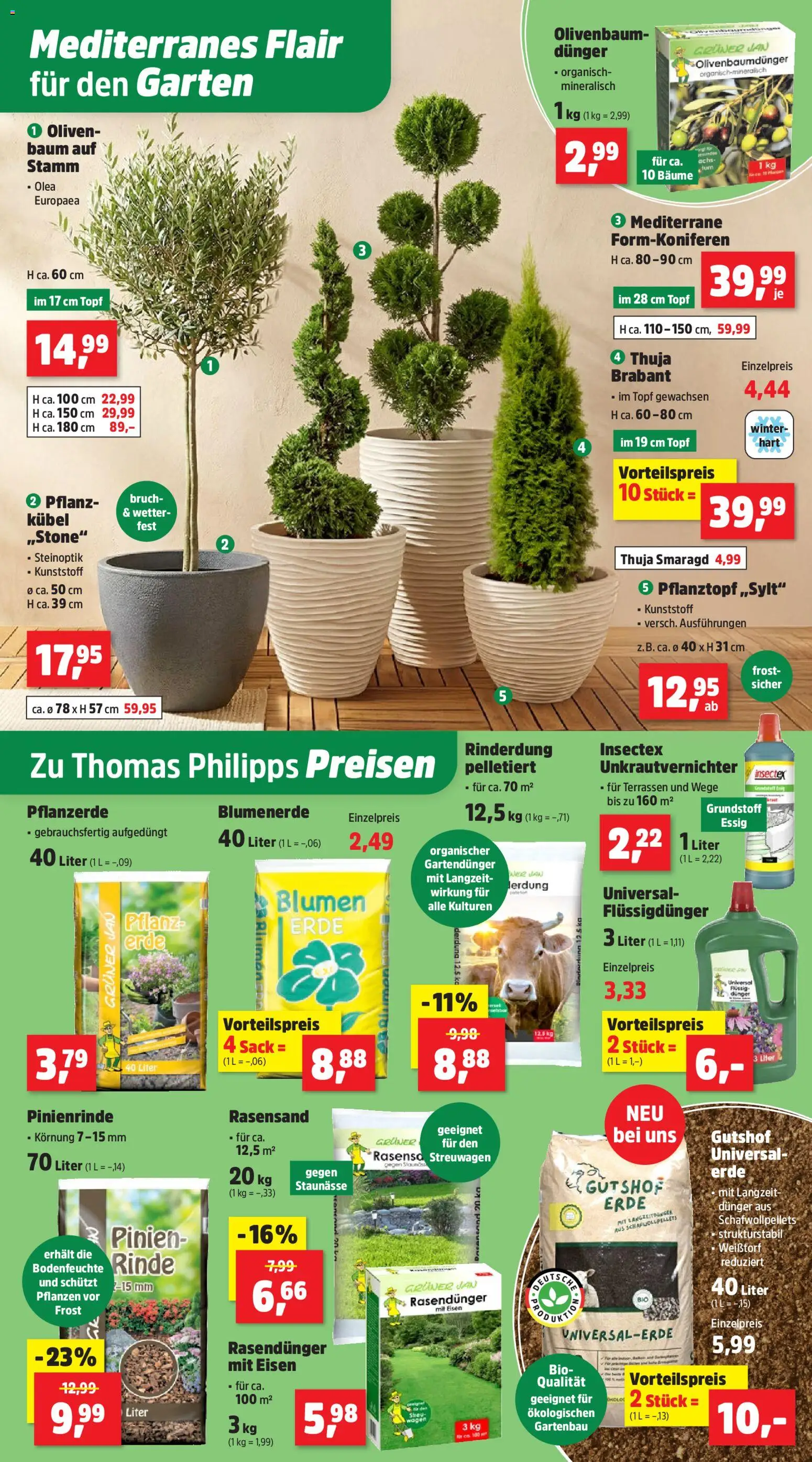 Thomas Philipps Prospekt – gültig ab 30.03.2026 | Seite: 3 | Produkte: Pflanzerde, Essig, Blumen, Blumenerde