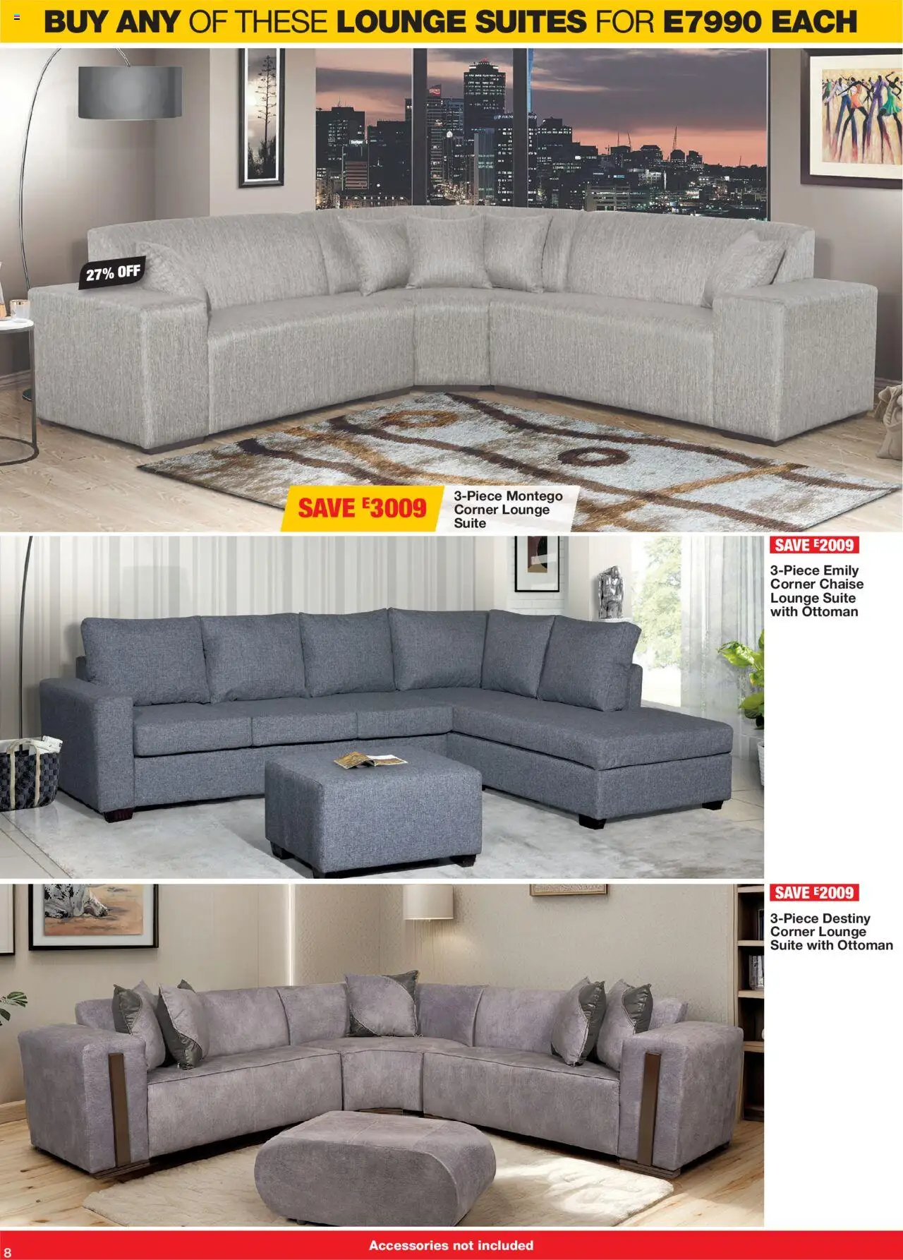 OK Furniture - Eswatini  Specials │ valid from 20.08.2025 | Page: 8 | Products: Lounge suite, Ottoman, Chaise