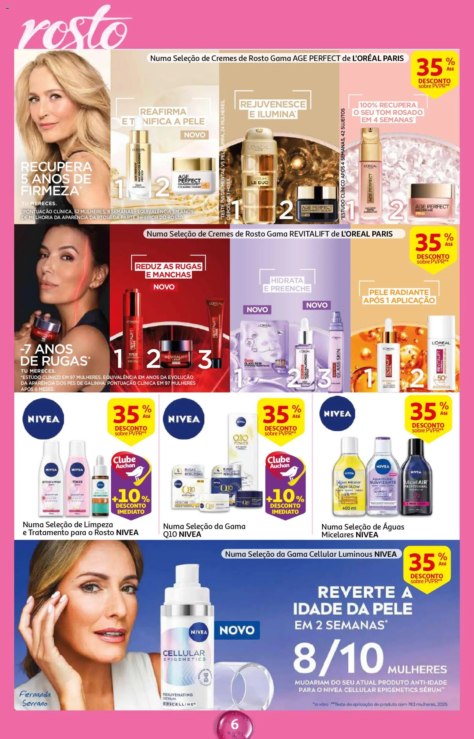 Auchan - Beleza Interiores Spring │ válido de 21.04.2026 | Página: 6 | Produtos: Agua, Água micelar, Sérum