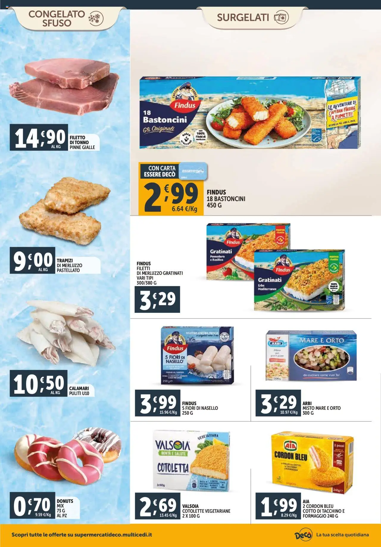 Volantino Decò del 16.10.2025 | Pagina: 8 | Prodotti: Merluzzo, Calamari, Tacchino, Tonno