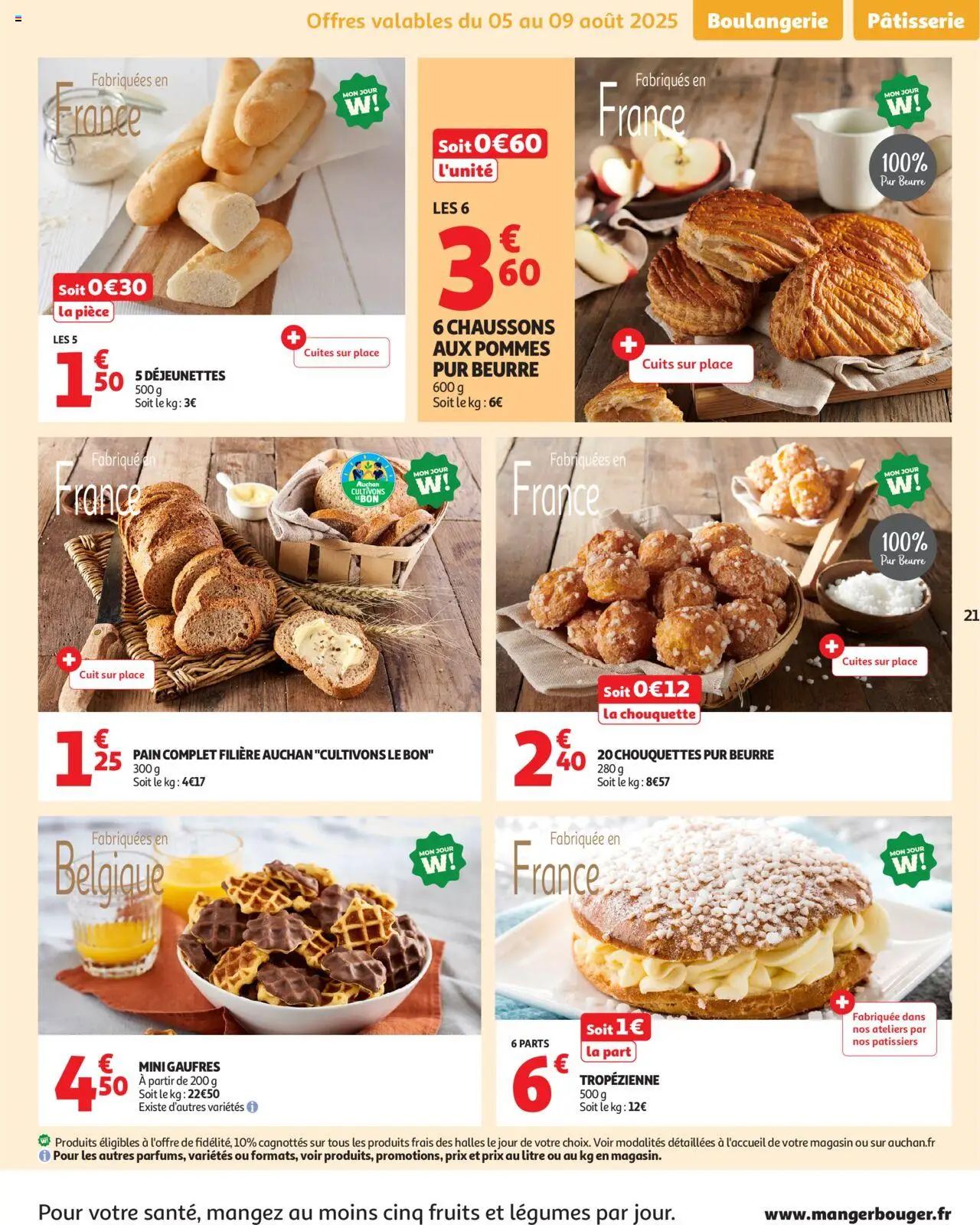  | Page: 21 | Produits: Pain, Pommes, Gaufres, Chaussons