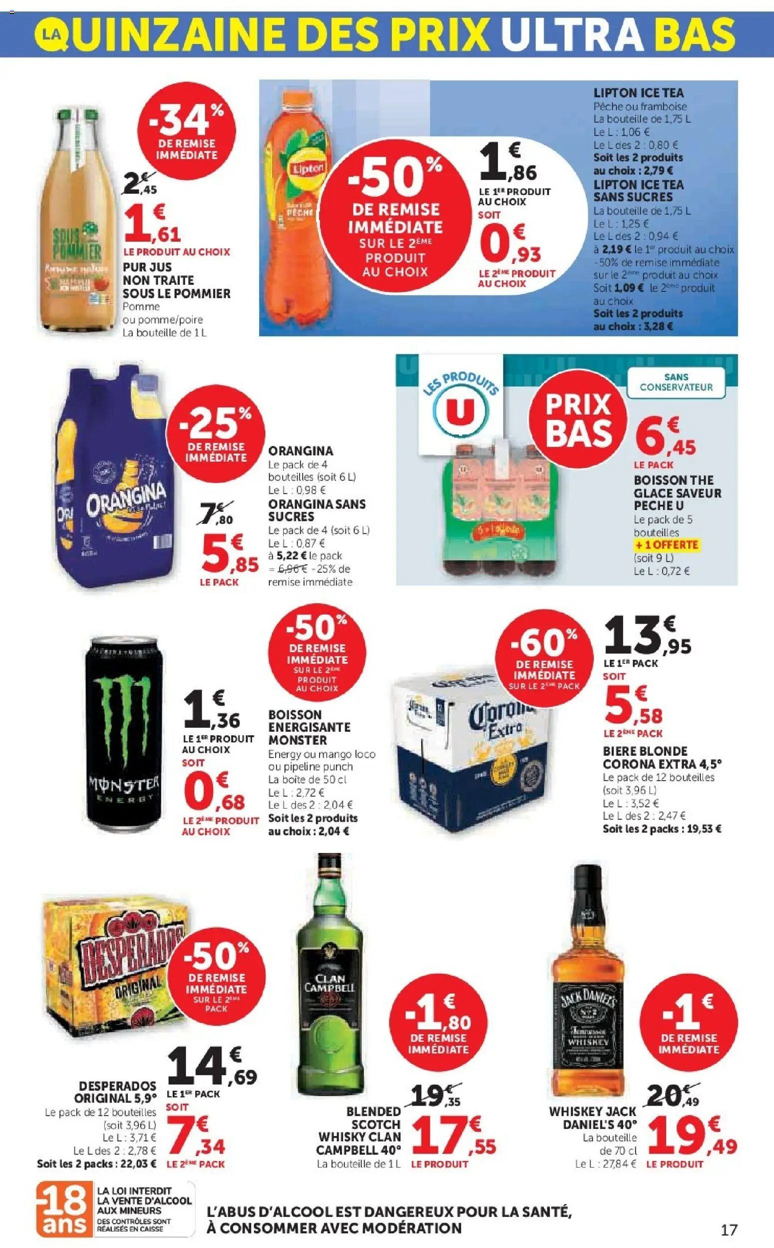 {H1} | Page: 17 | Produits: Whisky, Desperados, Pêche, Thé glacé