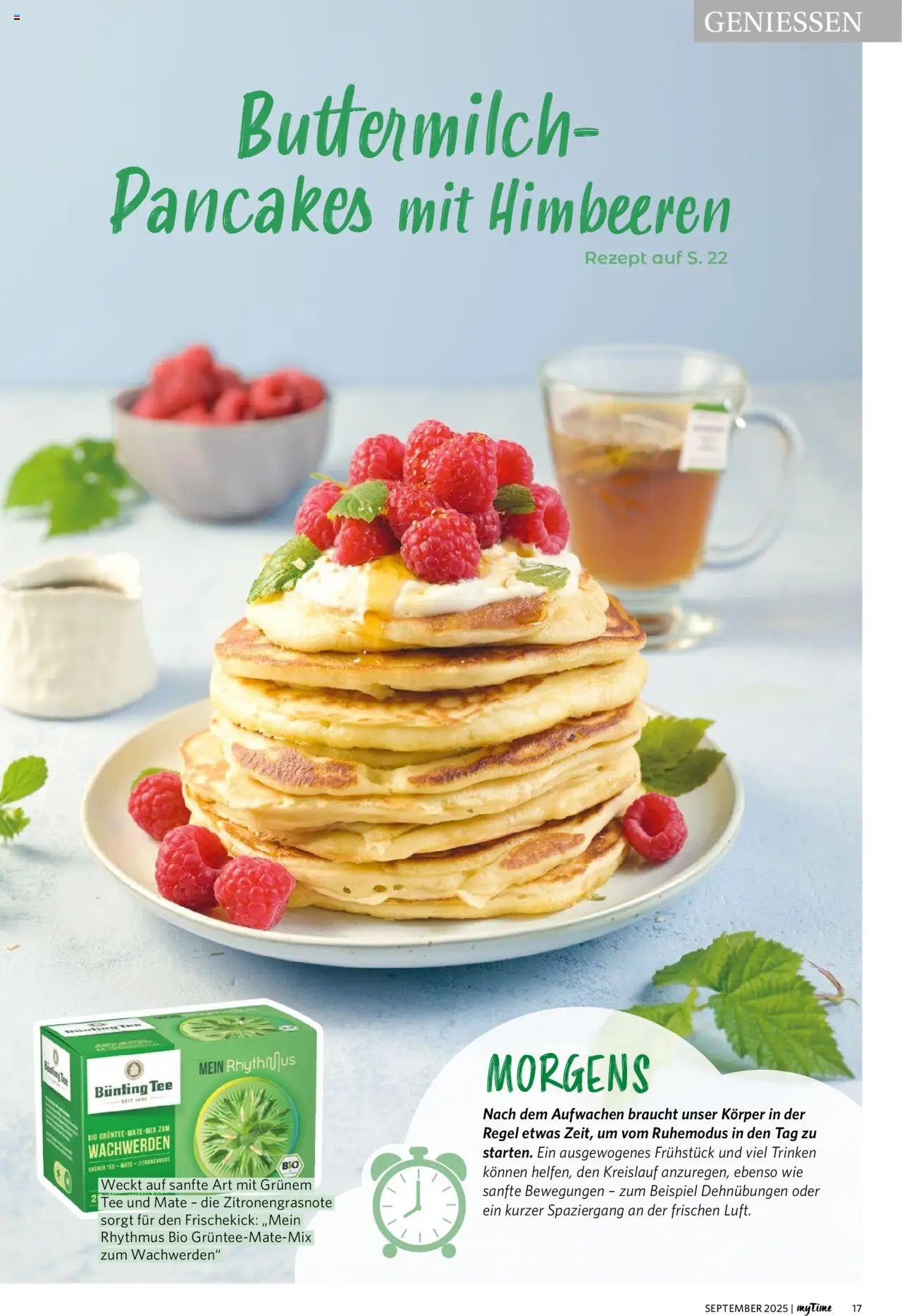 Famila Nordwest myTime September 2025 – gültig ab 01.09.2025 | Seite: 17 | Produkte: Himbeeren, Buttermilch, Zitronengras, Tee
