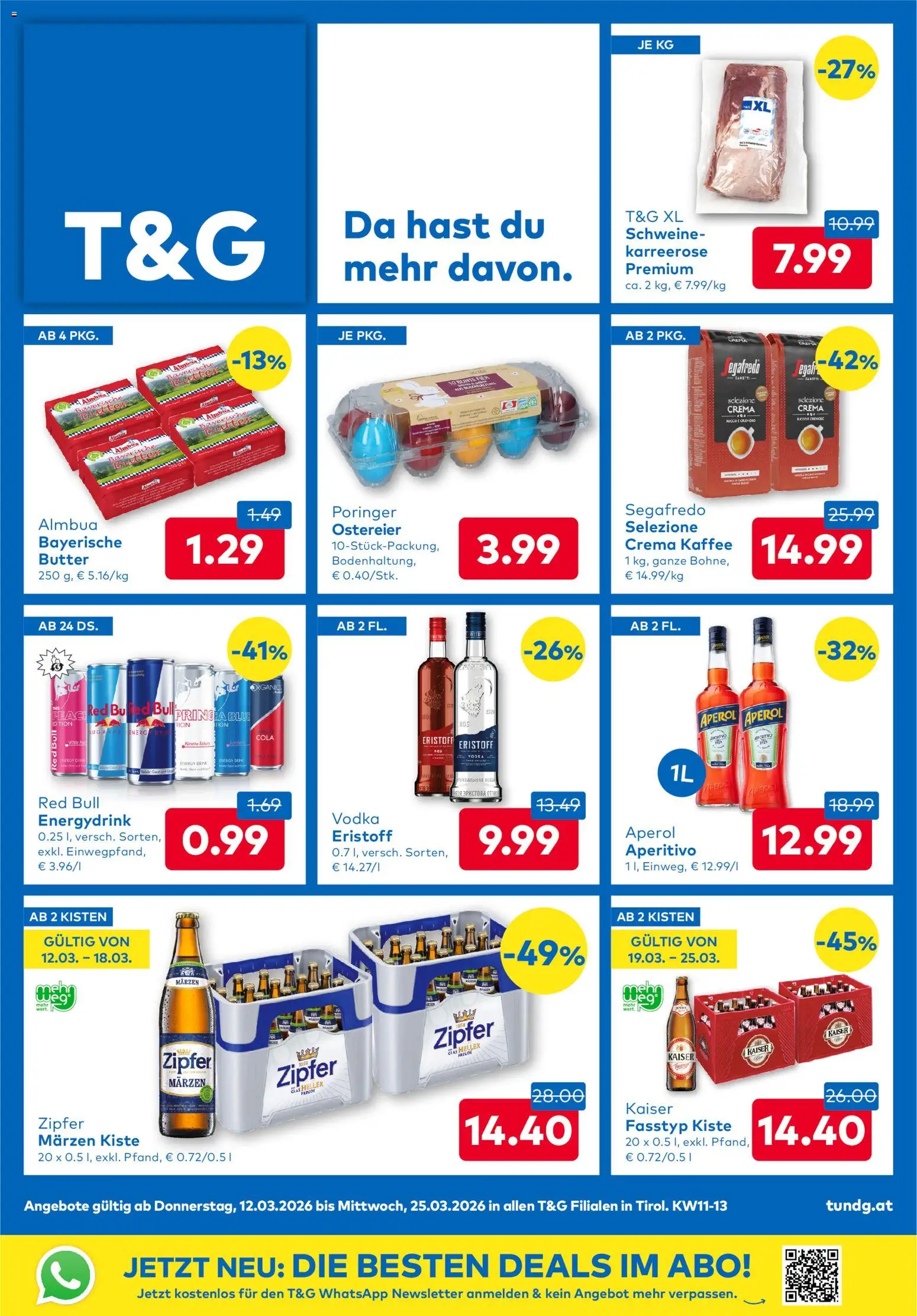 T&G Flugblatt gültig ab 12.03.2026 | Seite: 1 | Produkte: Butter, Kaffee