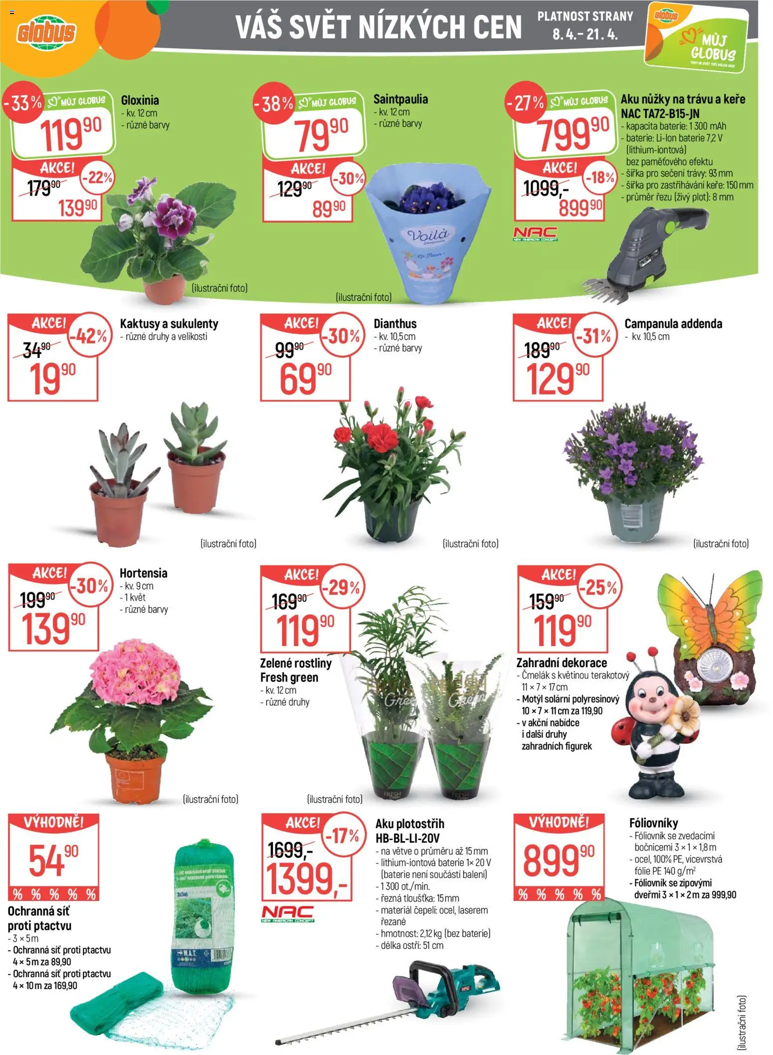 Globus leták - Opava od 08.04.2026 | Strana: 40 | Produkty: Nůžky, Síť proti ptactvu, Plotostřih, Rostliny