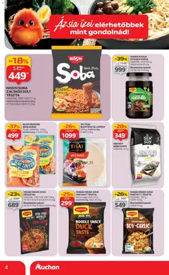Auchan - Ázsiai hetek - amely érvényes a következő dátumtól: 29.01.2026 | Oldal: 4 | Termékek: Tészta, Szósz, Só, Készétel