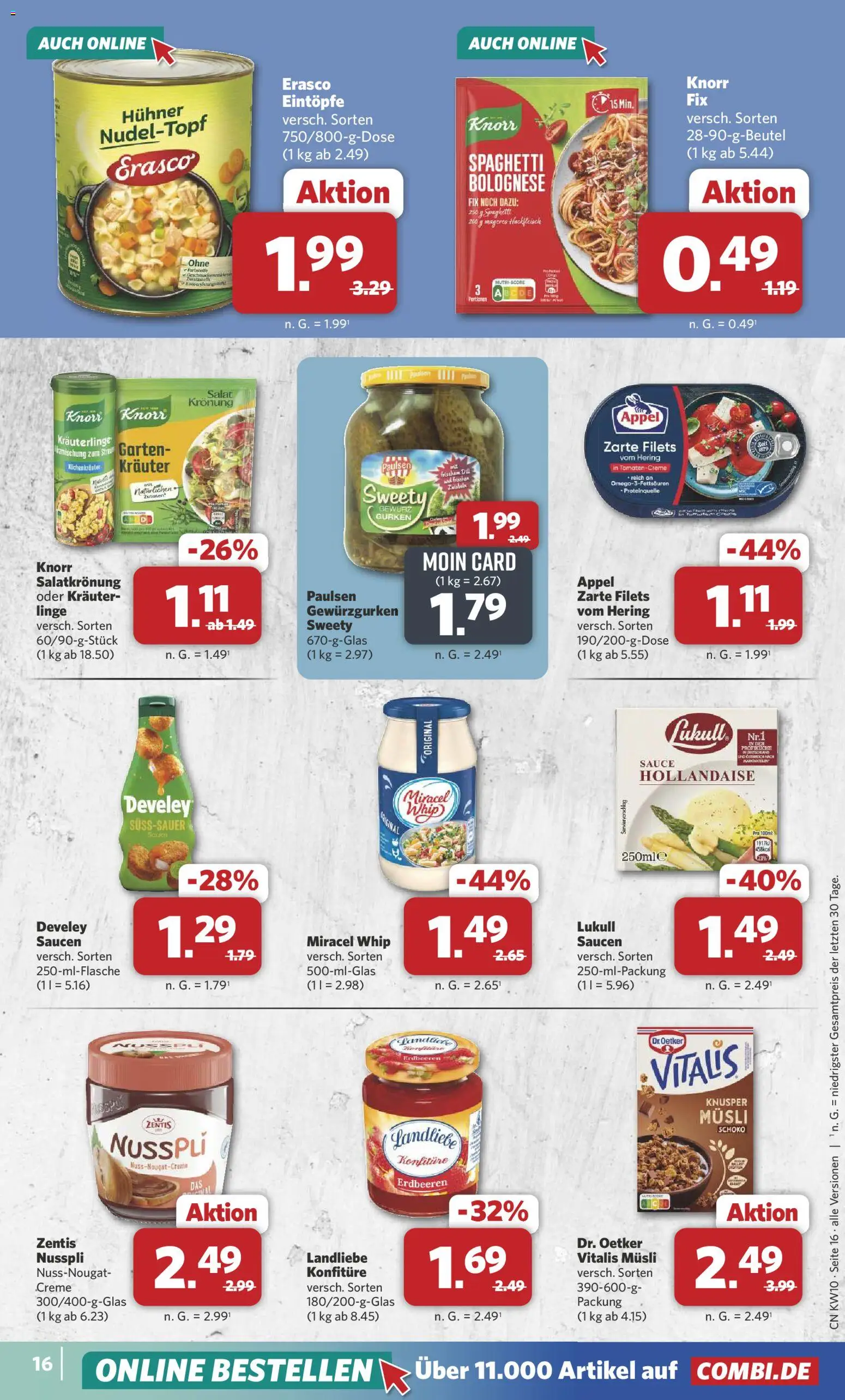 Combi Prospekt 	 – gültig ab 02.03.2026 | Seite: 16 | Produkte: Creme, Dill, Erasco, Hackfleisch