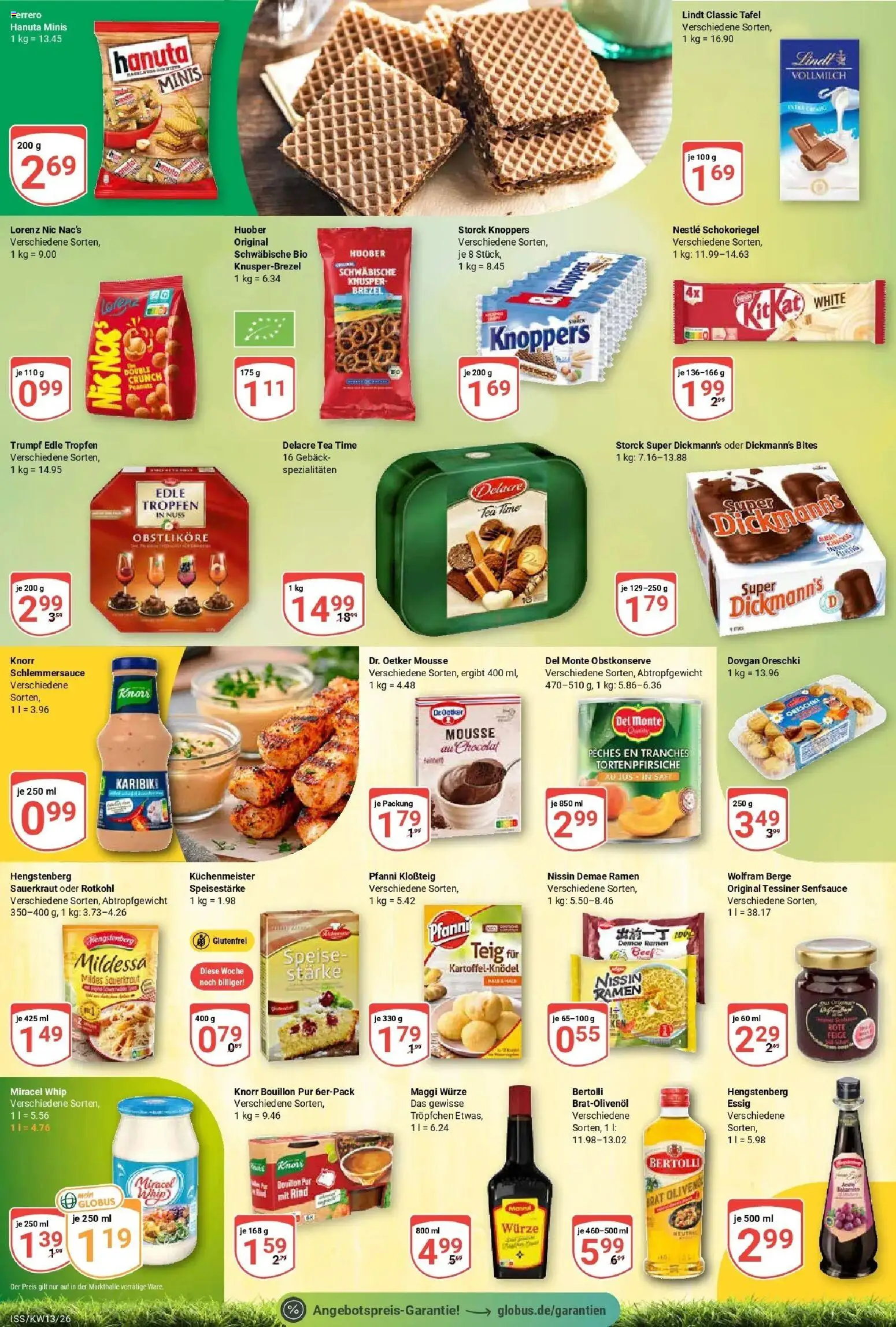 Globus prospekt Isserstedt	 – gültig ab 23.03.2026 | Seite: 14 | Produkte: Miracel whip, Knoppers, Saft, Lindt