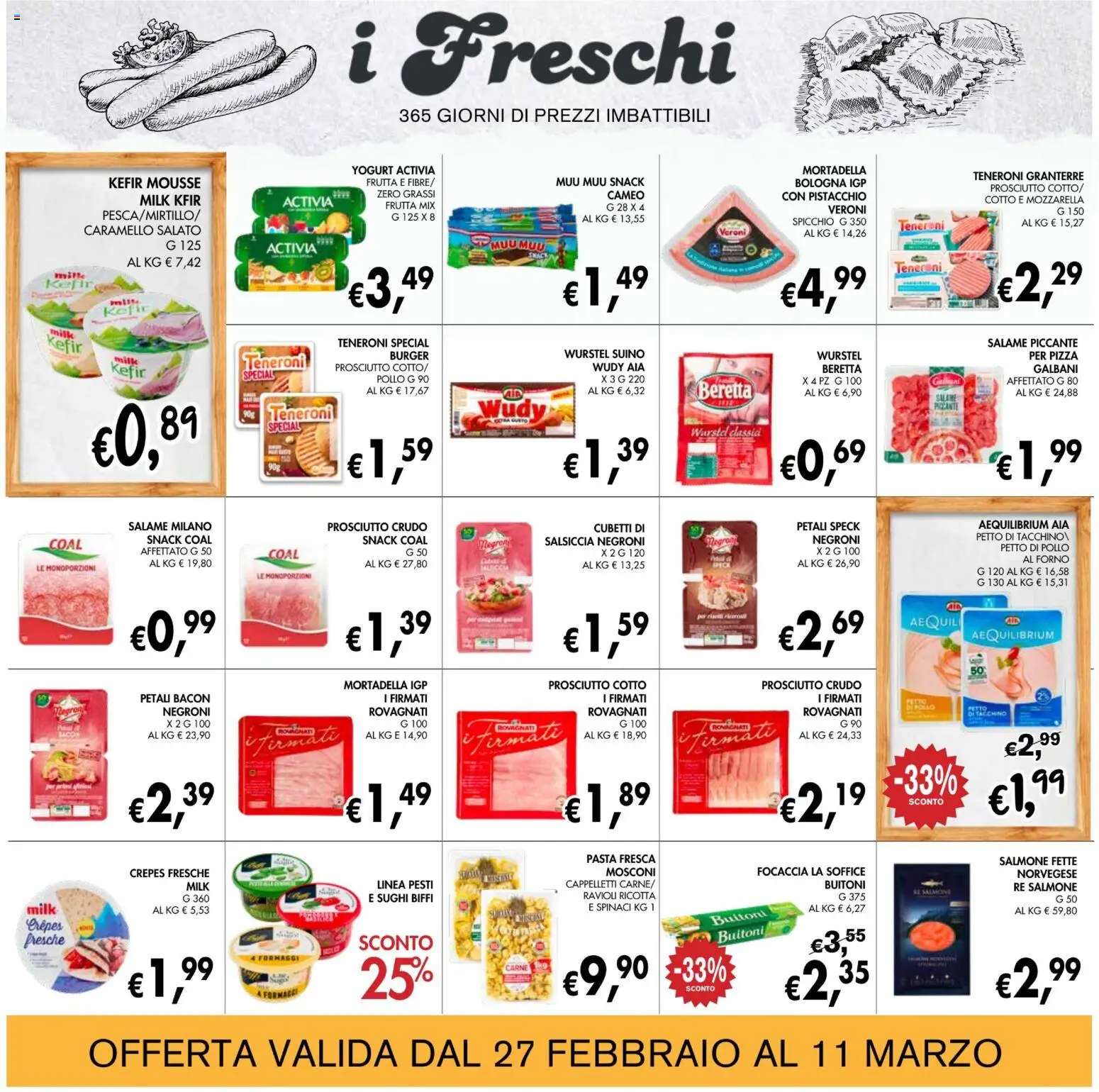 Volantino Coal del 27.02.2026 | Pagina: 11 | Prodotti: Salame, Salsiccia, Mortadella, Ravioli
