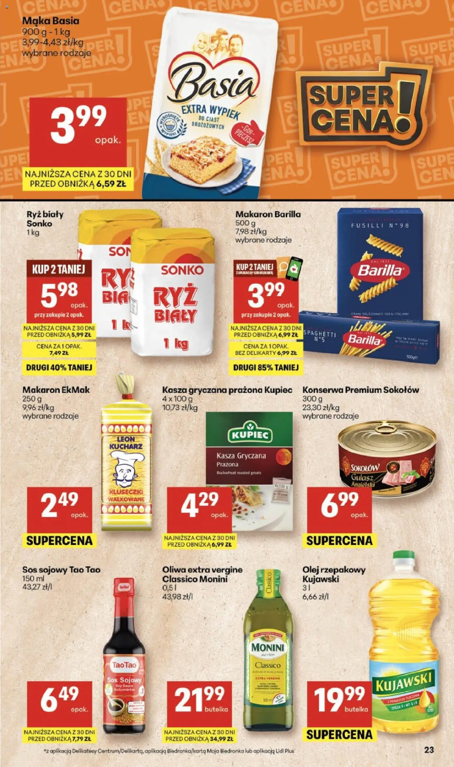 Delikatesy Centrum gazetka od 05.03.2026 | Strona: 23 | Produkty: Makaron Barilla, Delikatesy, Olej, Ryż