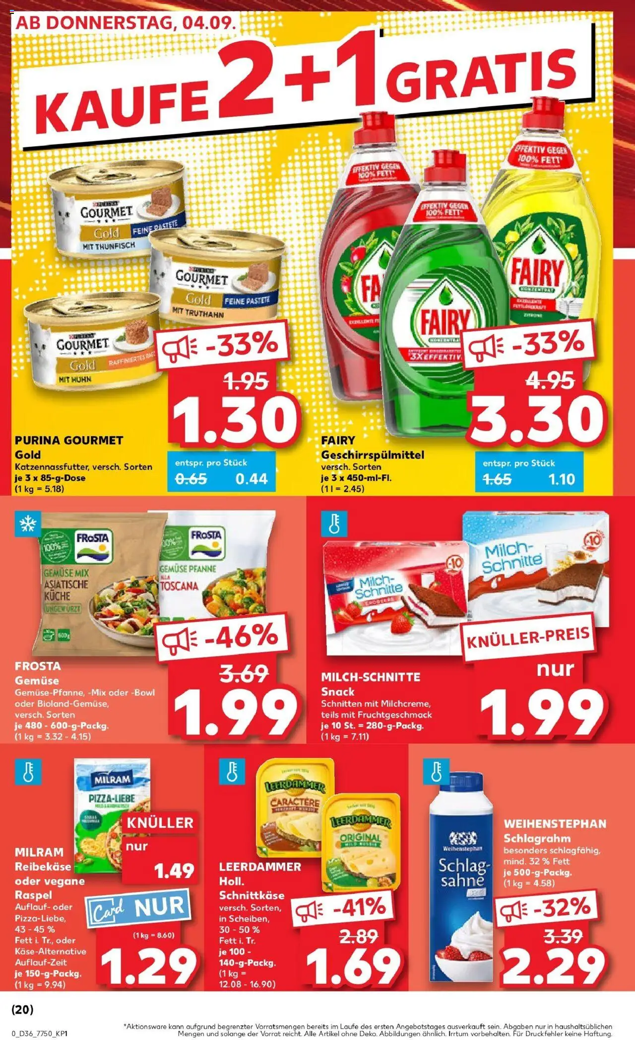 Kaufland prospekt Wiesbaden	 – gültig ab 07.09.2025 | Seite: 12 | Produkte: Thunfisch, Frosta, Gemüse, Sahne