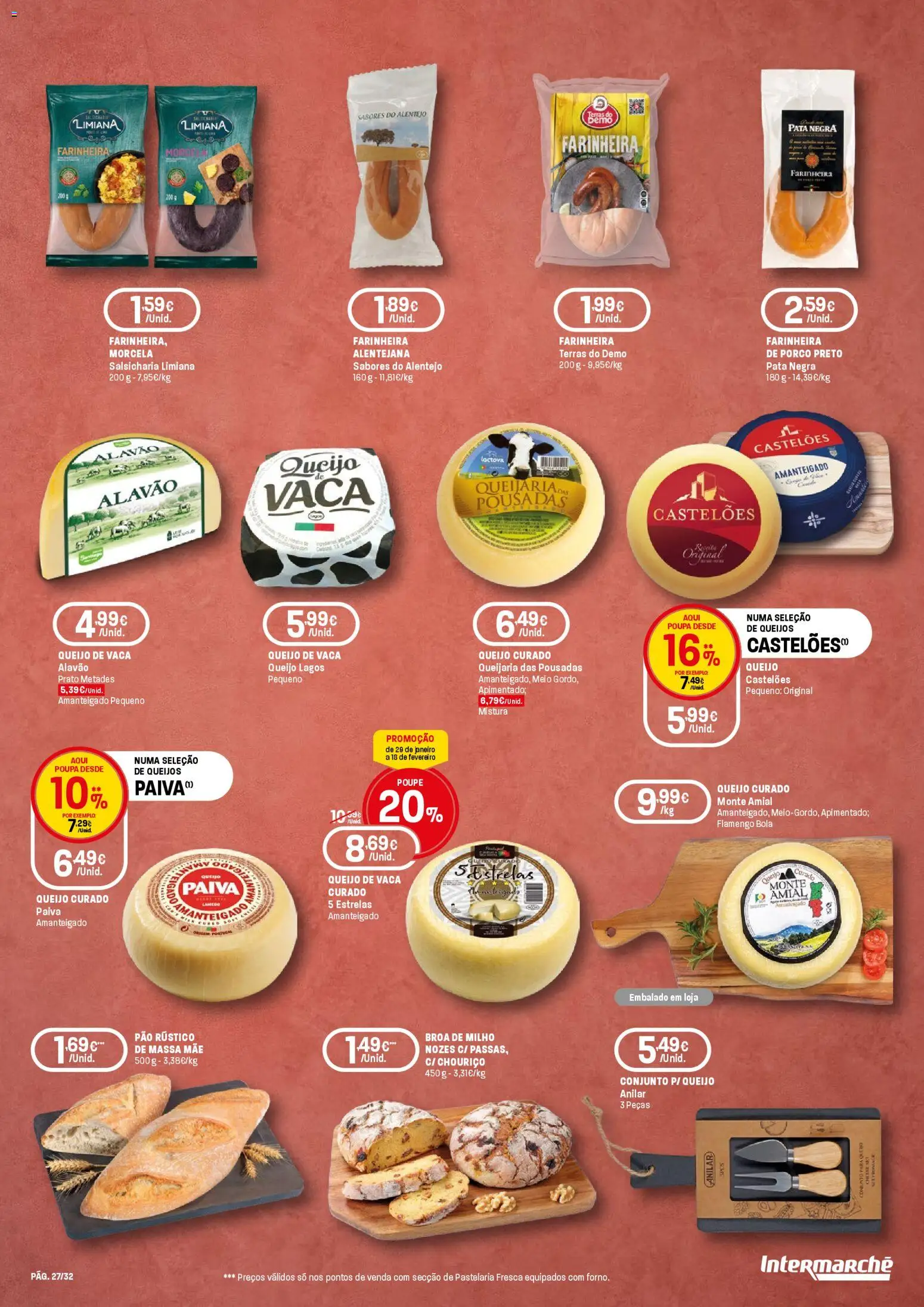 Intermarché - Queijos, Vinhos e Enchidos Super │ válido de 29.01.2026 | Página: 27 | Produtos: Queijo, Pão, Chouriço, Nozes