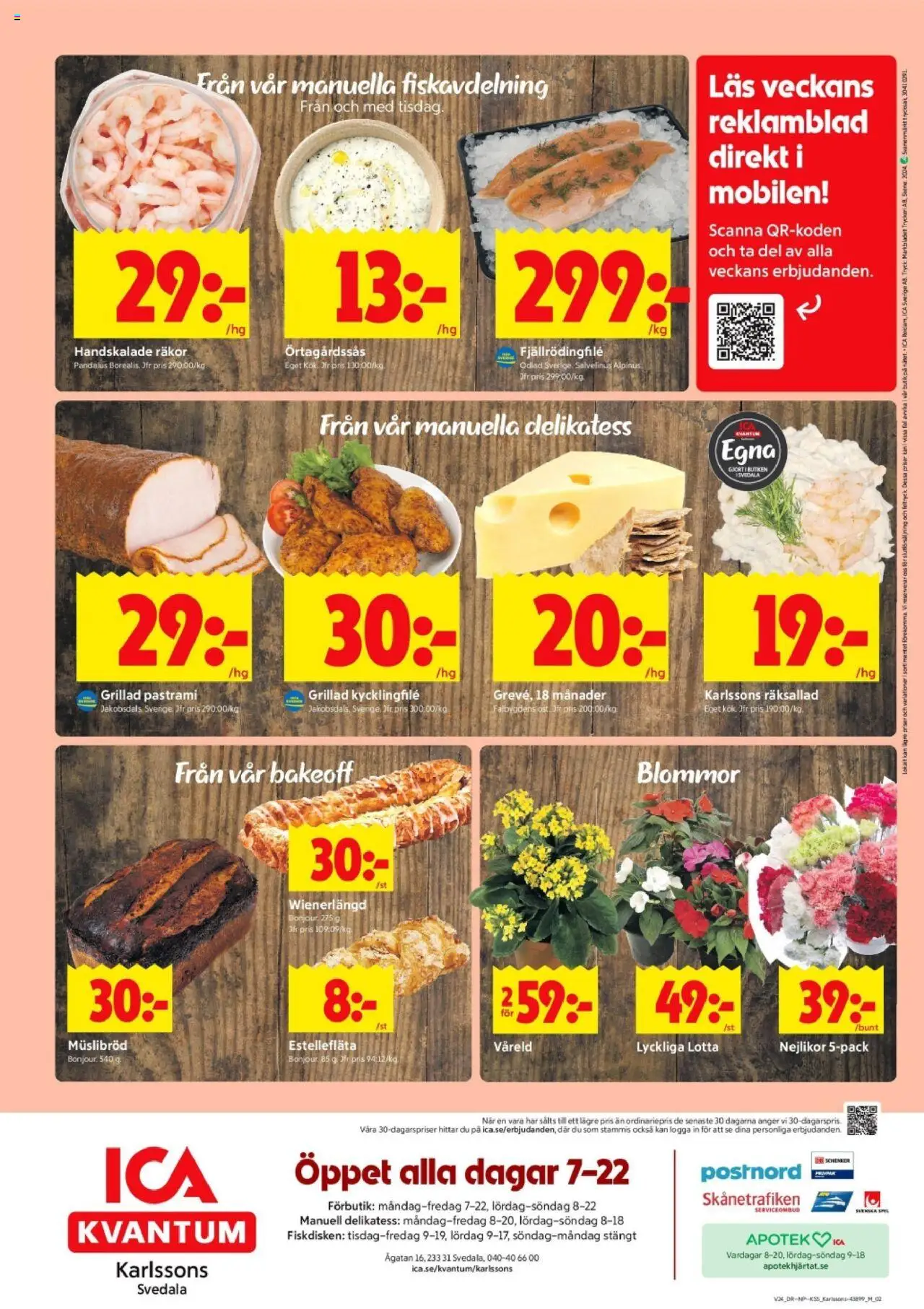 ICA Kvantum reklamblad aktuell från 09.06.2025 | Sida: 10 | Produkter: Kycklingfile, Räkor, Ost