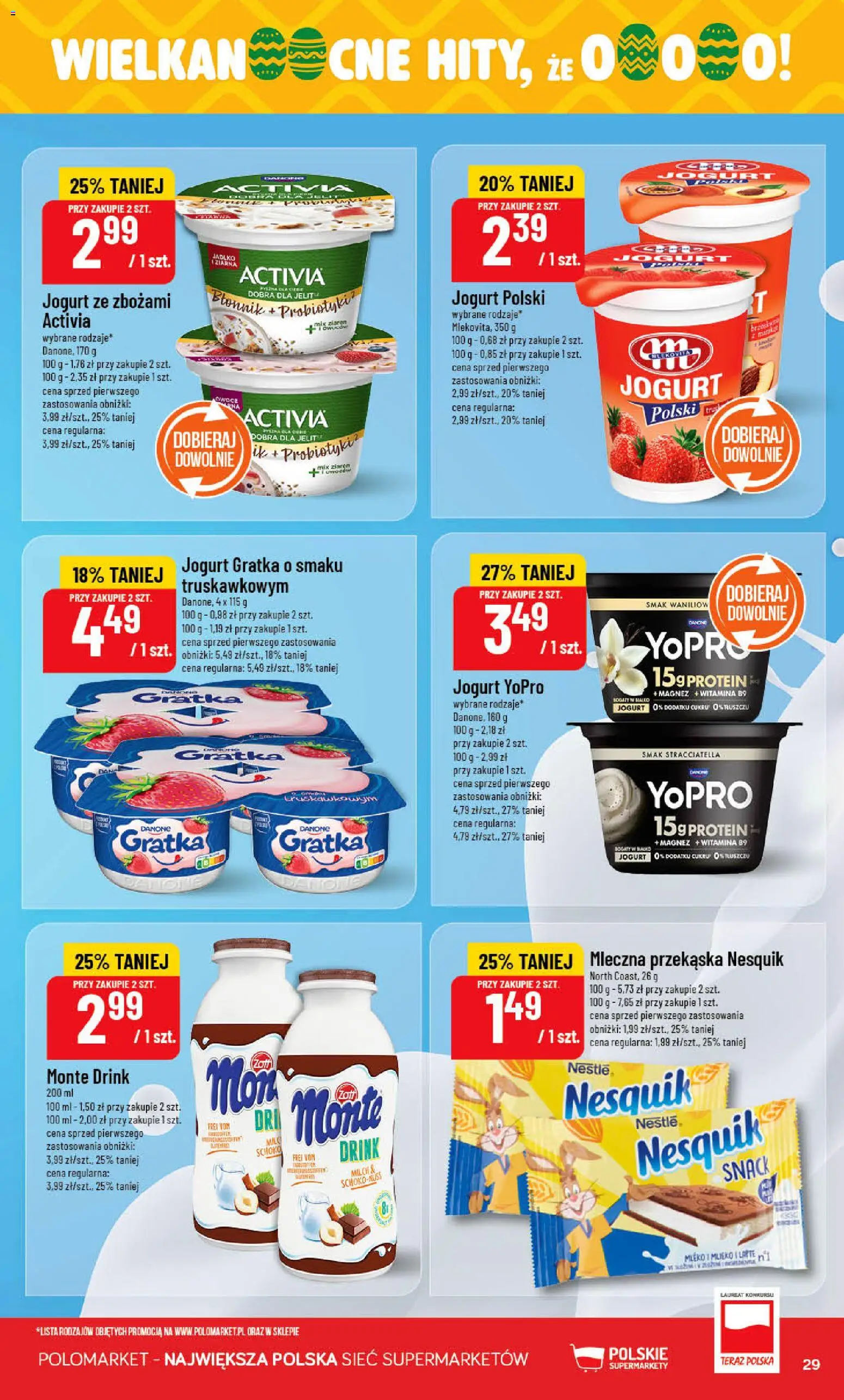POLOmarket gazetka od 18.03.2026 | Strona: 29 | Produkty: Mleko, Jogurt