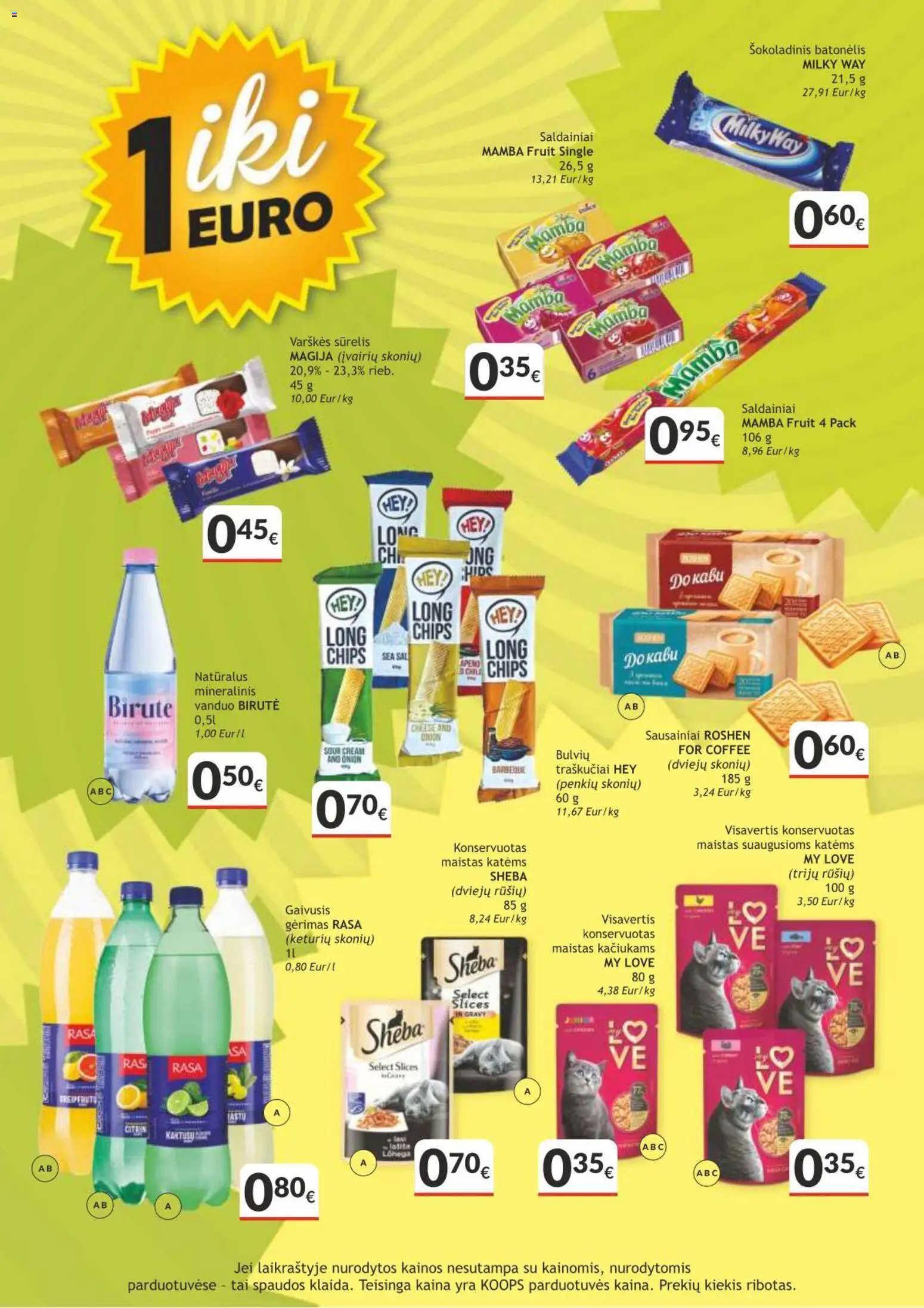 Koops akcijos nuo 16.02.2026 | Puslapis: 2 | Prekių: Sausainiai, Sūrelis, Saldainiai, Mineralinis vanduo