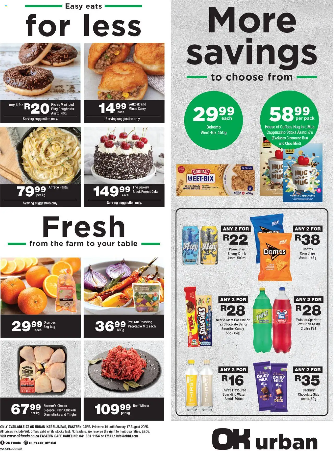 OK Foods Eastern Cape - OK Urban │ valid from 06.08.2025 | Page: 2 | Products: Cake, Corn, Cap, Table