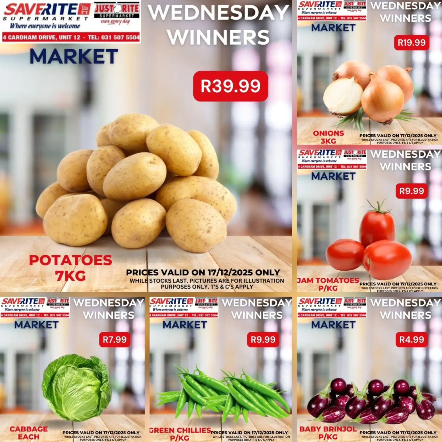 New Saverite catalogue – valid from 17.12.2025 | Page: 1 | Products: Jam, Tomatoes, Potatoes, Onions