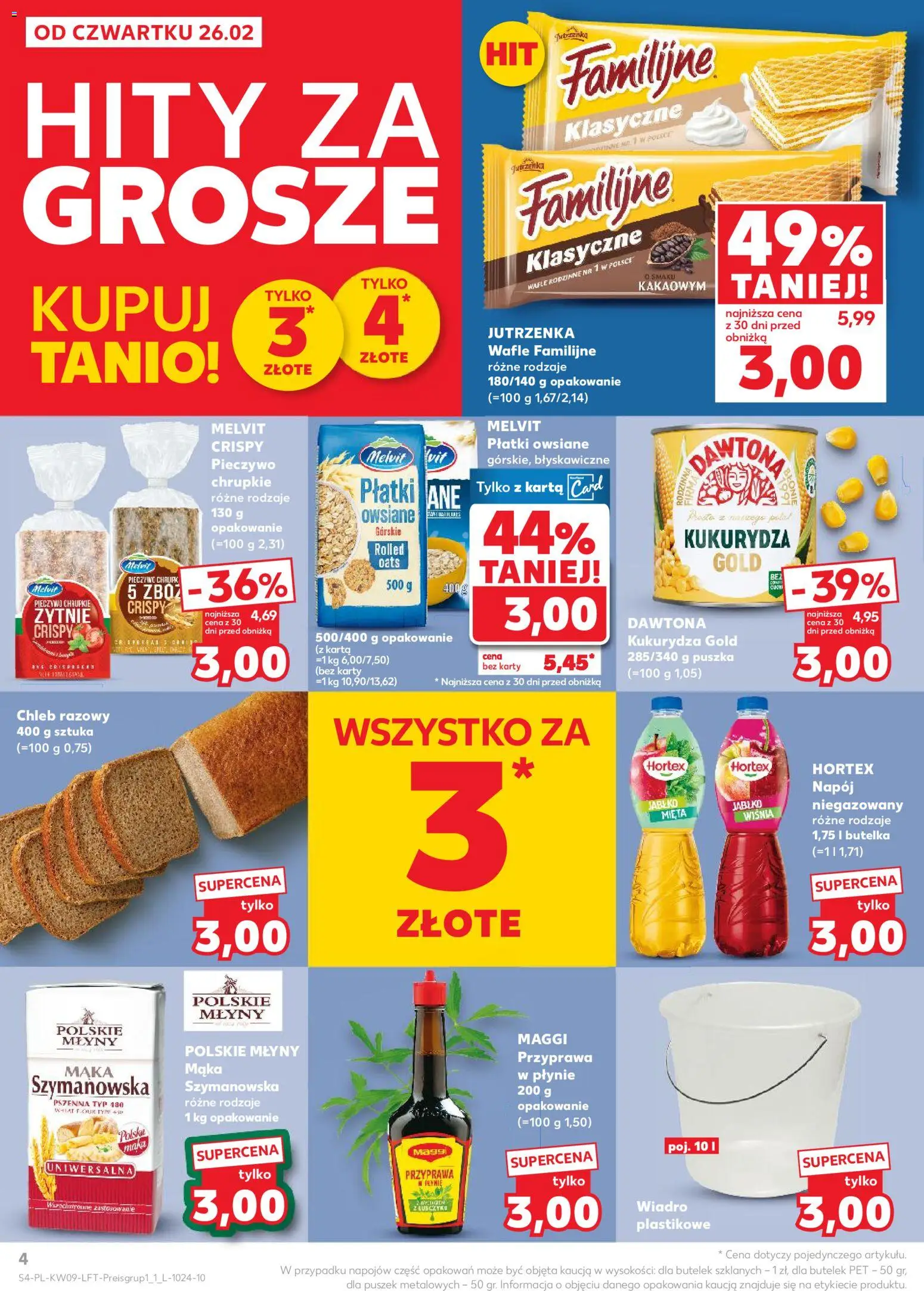 Kaufland gazetka od 26.02.2026 | Strona: 4 | Produkty: Pieczywo, Karta, Wafle, Kukurydza