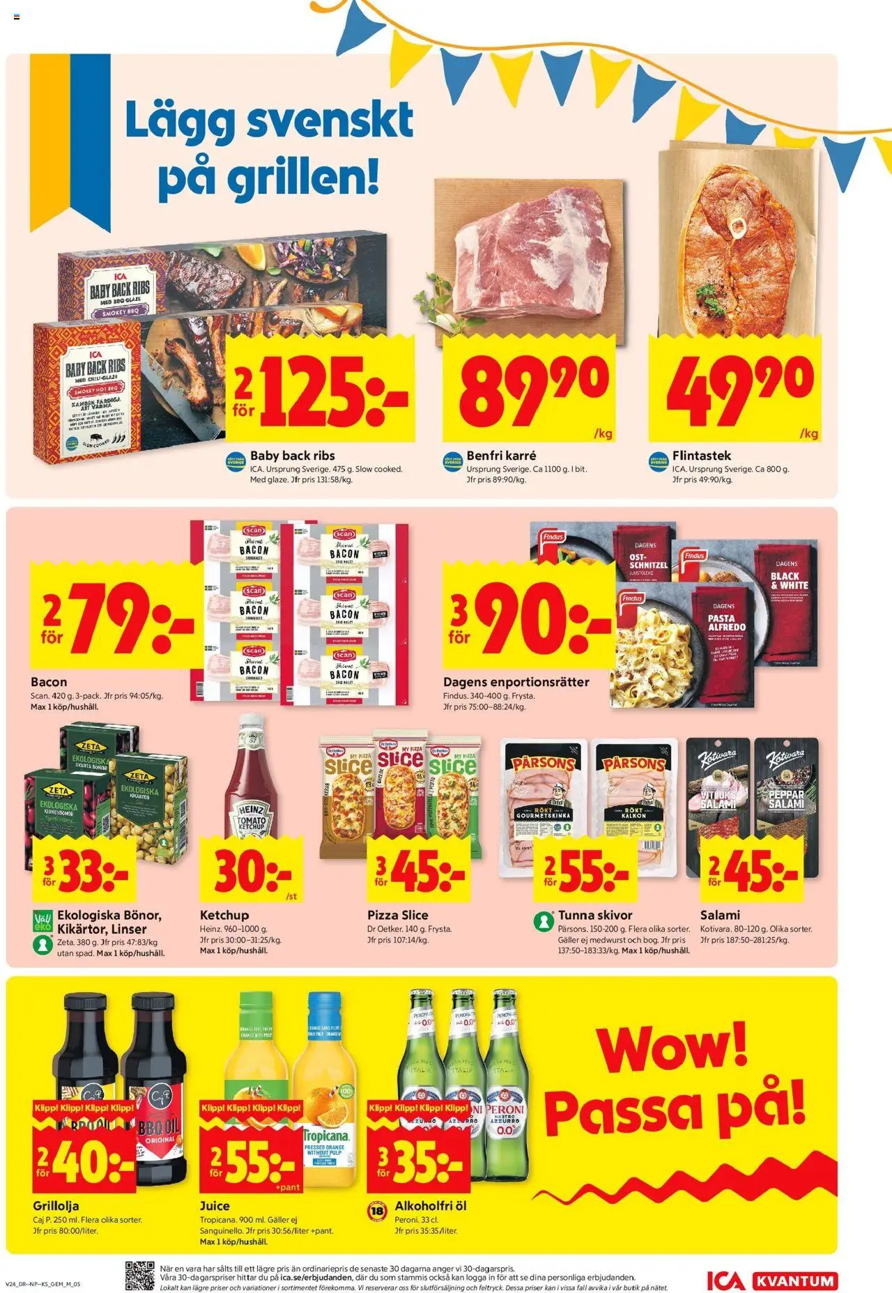ICA Kvantum reklamblad aktuell från 09.06.2025 | Sida: 5 | Produkter: Svarta bönor, Kidneybönor, Bacon, Salami