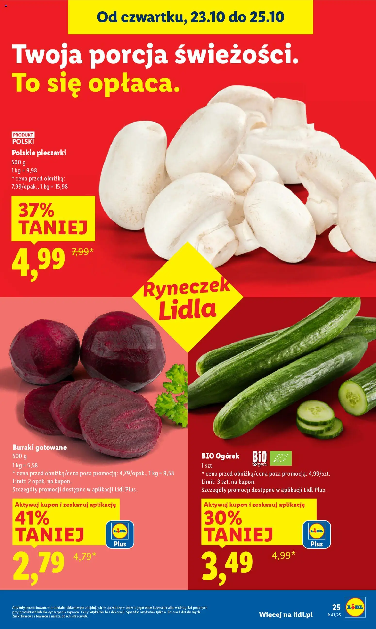 Lidl Gazetka od 23.10.2025 | Strona: 29 | Produkty: Pieczarki, Buraki, Buraki gotowane