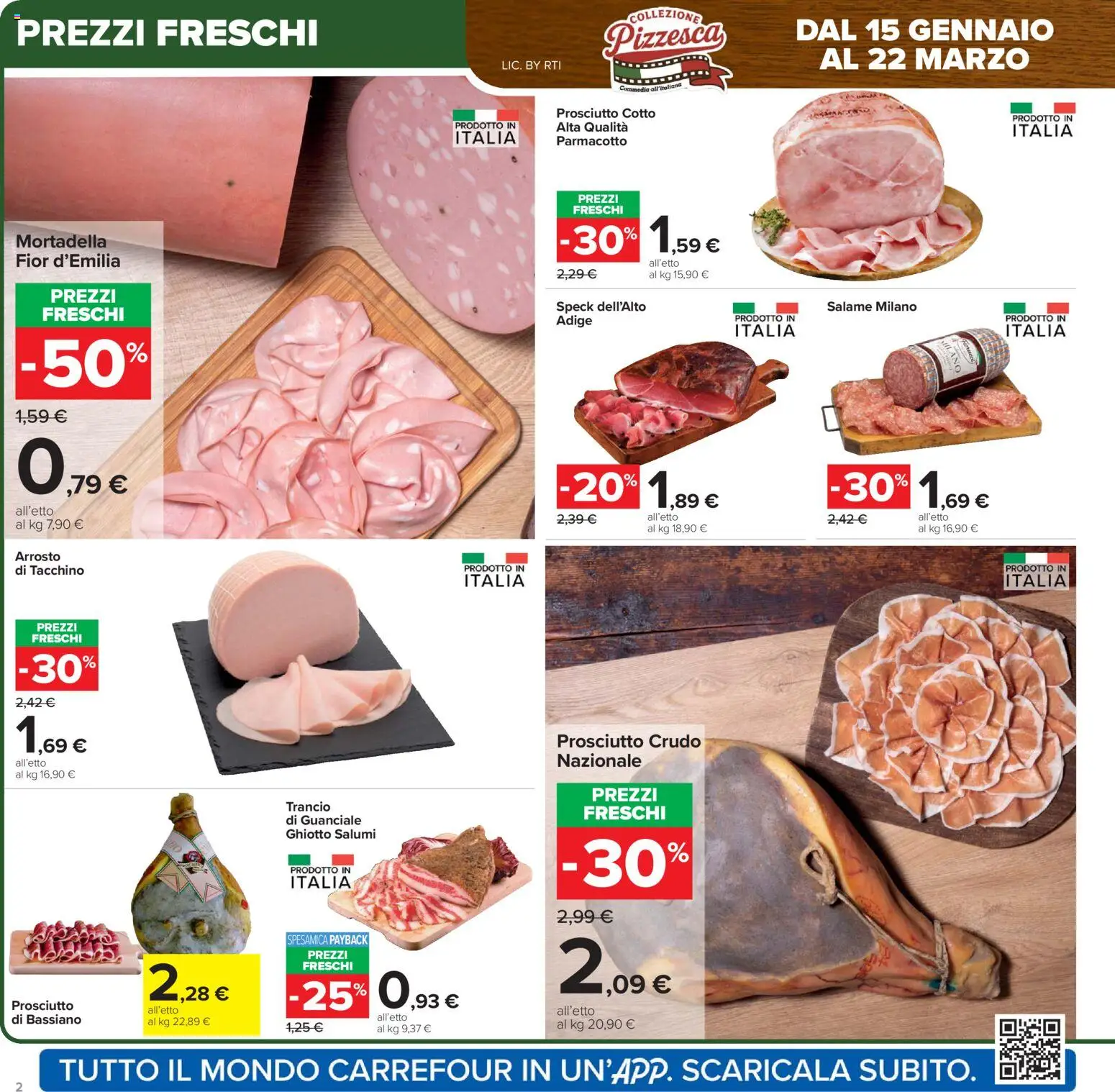 Volantino Carrefour del 02.03.2026 | Pagina: 2 | Prodotti: Speck, Tacchino, Prosciutto, Guanciale