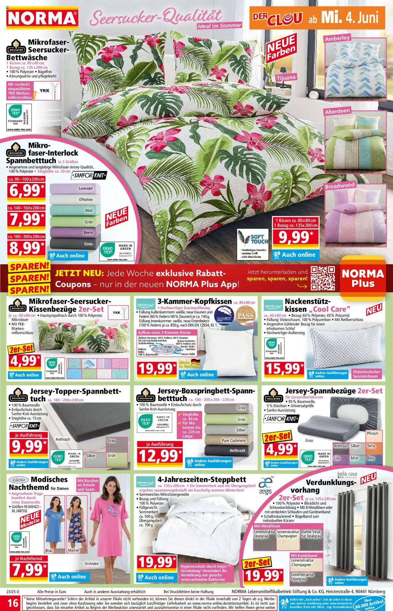 Norma Prospekt 	 - gültig ab dem 02.06.2025 | Seite: 16 | Produkte: Hülle, Bettwäsche, Tür, Vorhang