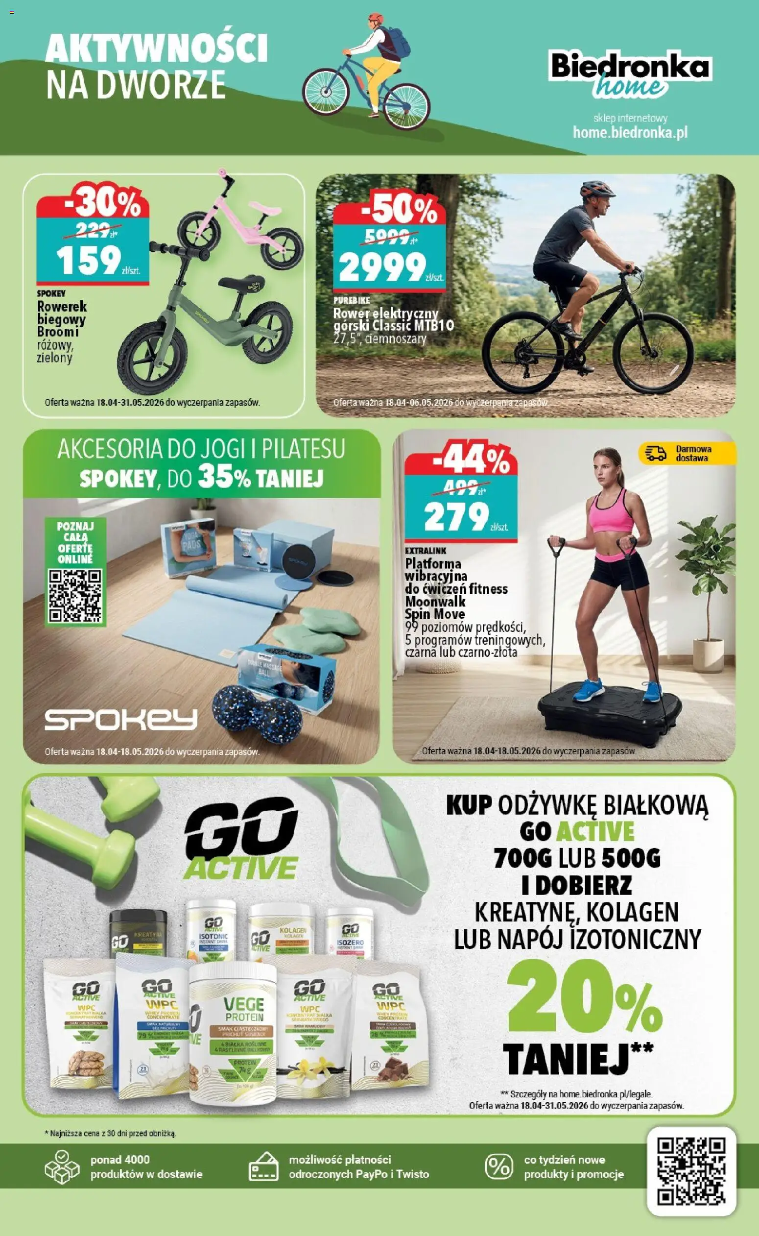 Biedronka gazetka - Home od 18.04.2026 | Strona: 5 | Produkty: Rowerek biegowy, Rower, Odżywka