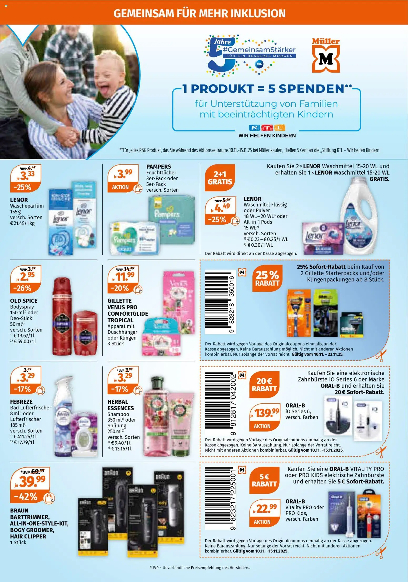 Müller Prospekt 	 – gültig ab 10.11.2025 | Seite: 11 | Produkte: Elektrische zahnbürste, Bad, Pampers, Spülung