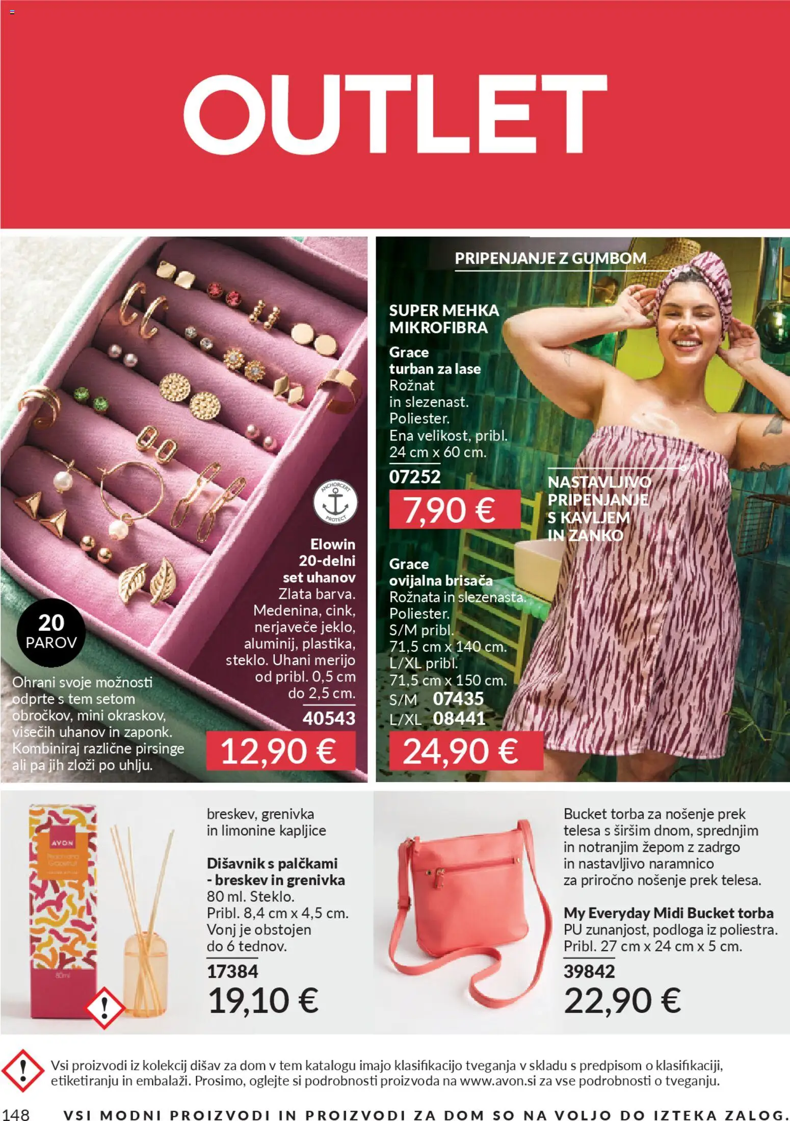 Novi Avon katalog ponudbe – veljaven od 01.02.2026 | Stran: 154 | Izdelki: Turban za lase, Uhani, Podloga, Breskev