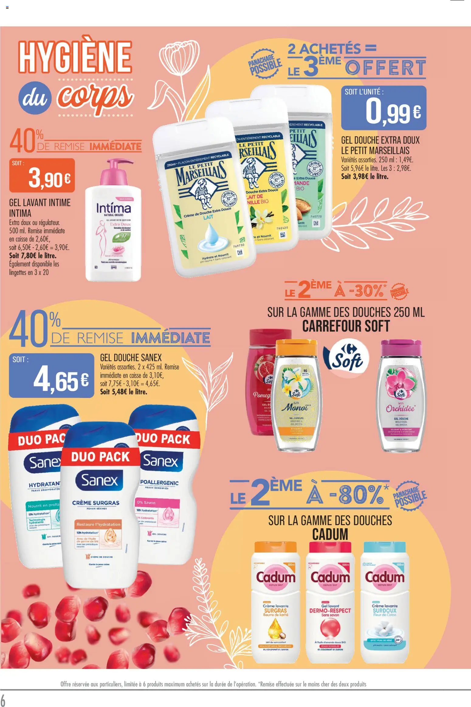 {H1} | Page: 6 | Produits: Gel douche, Douche, Beurre, Crème