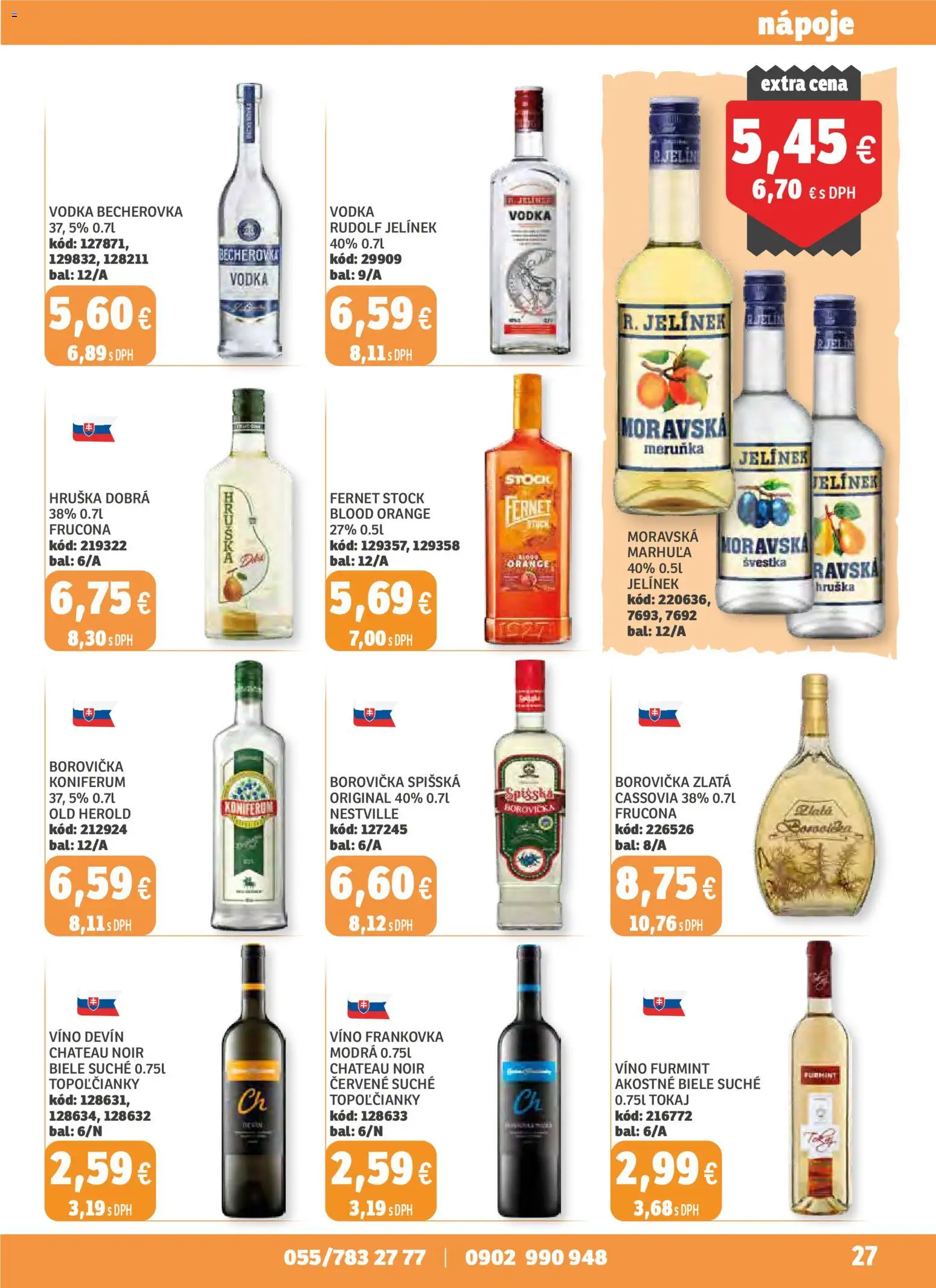 Nové Labaš akcie – leták je platný od 31.10.2025 | Strana: 27 | Produkty: Víno, Borovička, Vodka, Fernet Stock