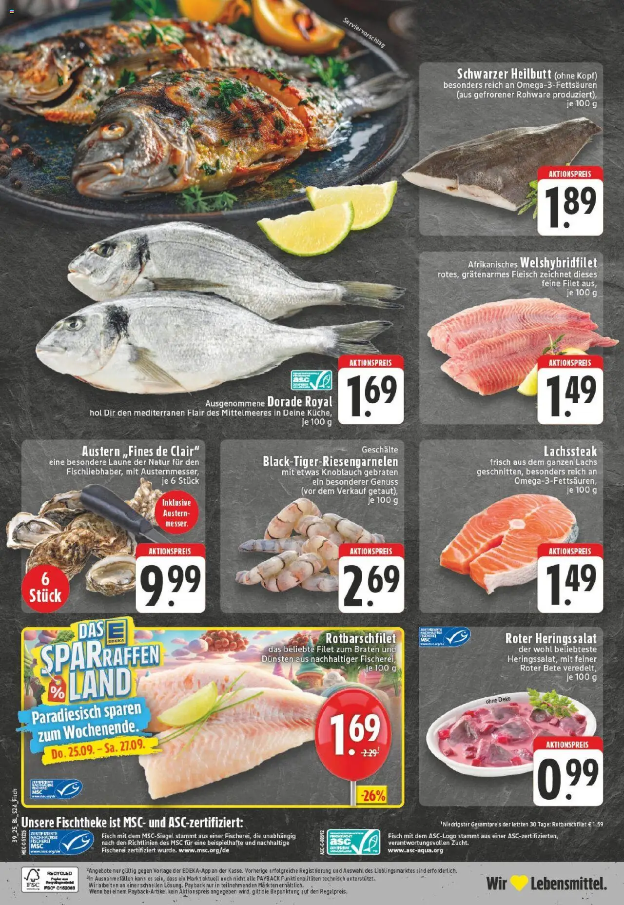Edeka prospekt Holzwickede	 – gültig ab 21.09.2025 | Seite: 24 | Produkte: Fisch, Lachs, Knoblauch, Fleisch