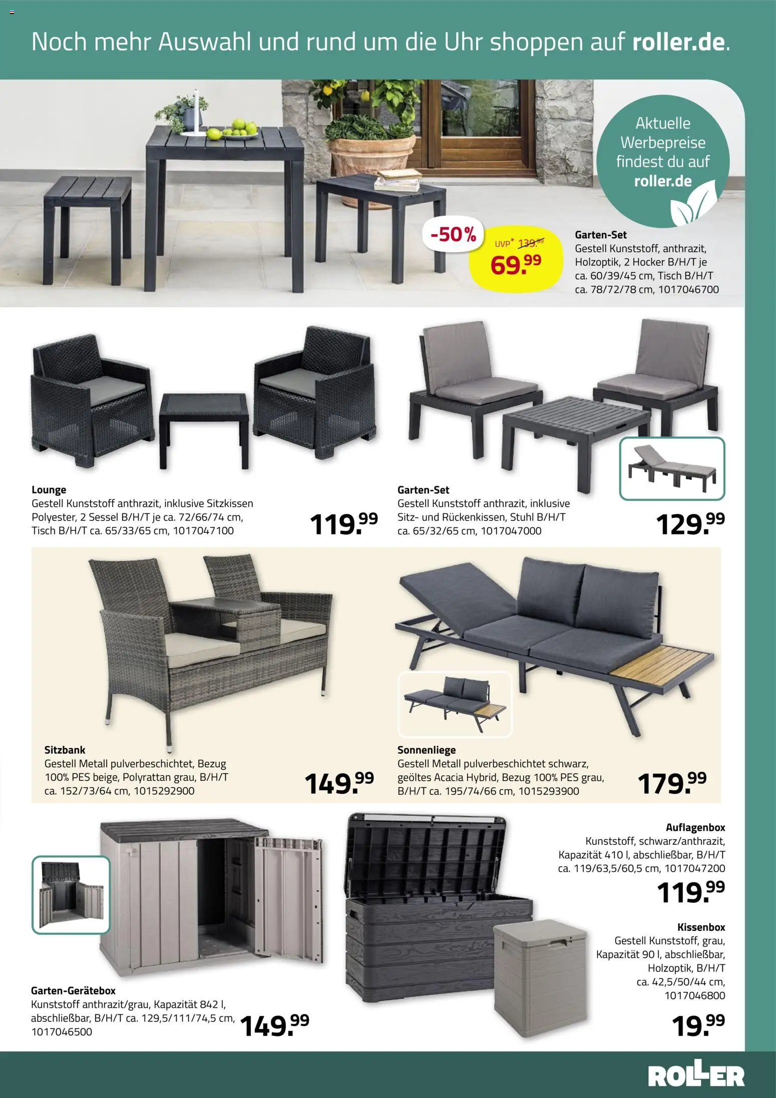 Roller Garten looks – gültig ab 23.02.2026 | Seite: 31 | Produkte: Sessel, Tisch, Stuhl, Uhr