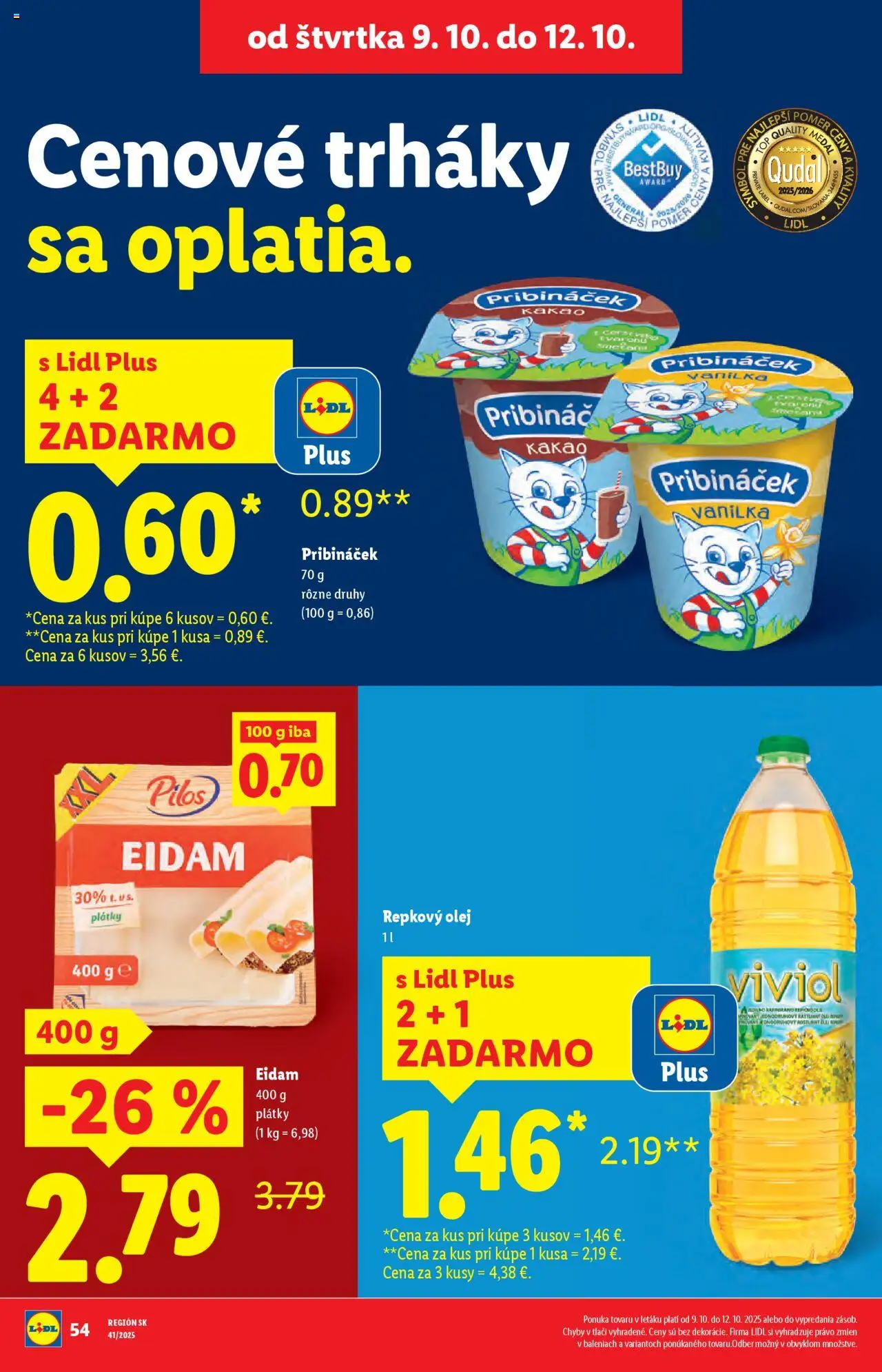 Nové Lidl akcie – leták je platný od 06.10.2025 | Strana: 70 | Produkty: Olej, Eidam, Repkový olej, Kakao