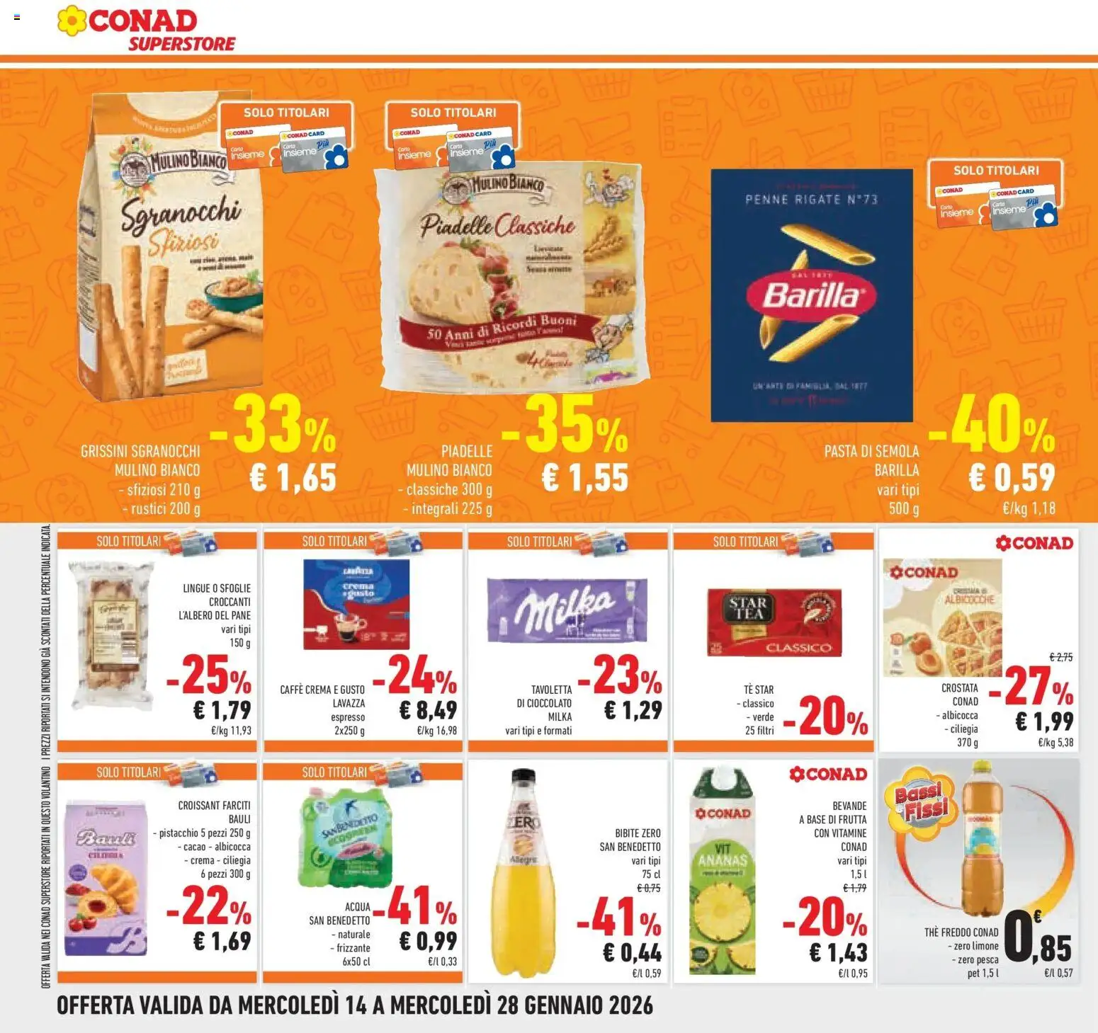 Volantino Conad del 14.01.2026 | Pagina: 26 | Prodotti: Caffè, Frutta, Pesca, Rustici