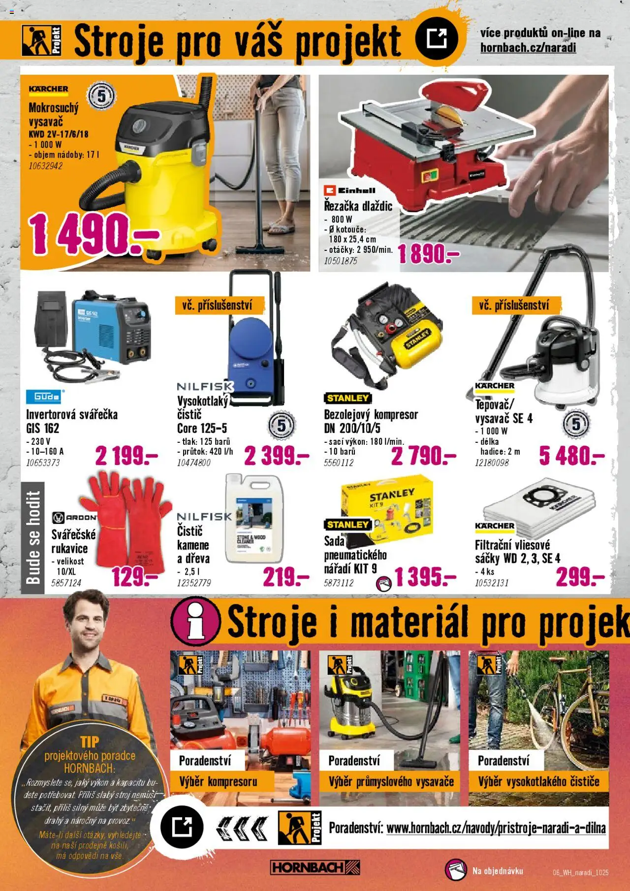 HORNBACH leták - Dílna vašich snů od 08.10.2025 | Strana: 6 | Produkty: Svářečka, Řezačka, Hadice, Vysavač