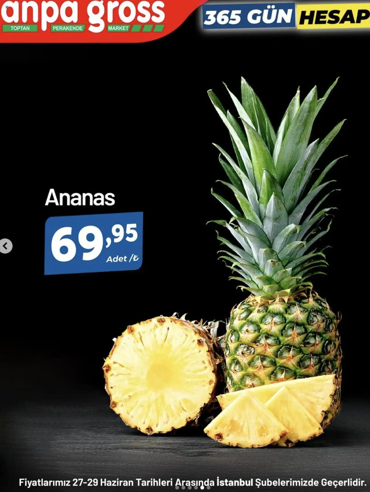 Anpa Gross Meyve Sebze - 27.06.2025 tarihinden itibaren geçerlidir | Sayfa: 4 | Ürünler: Ananas