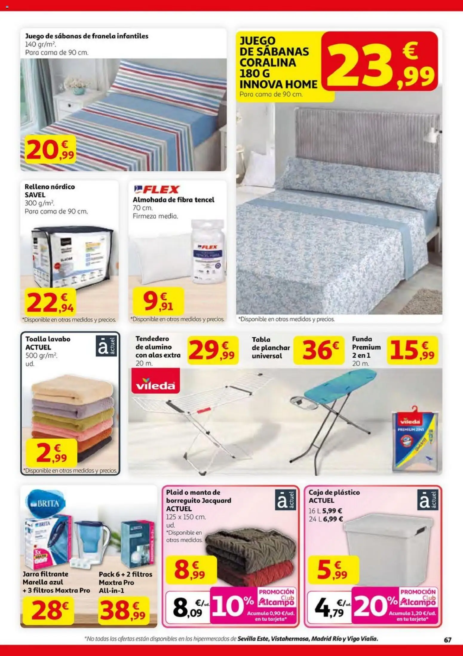 Alcampo - HG Nacional │ válido desde el 23.10.2025 | Página: 67 | Productos: Tendedero, Manta, Caja, Lavabo