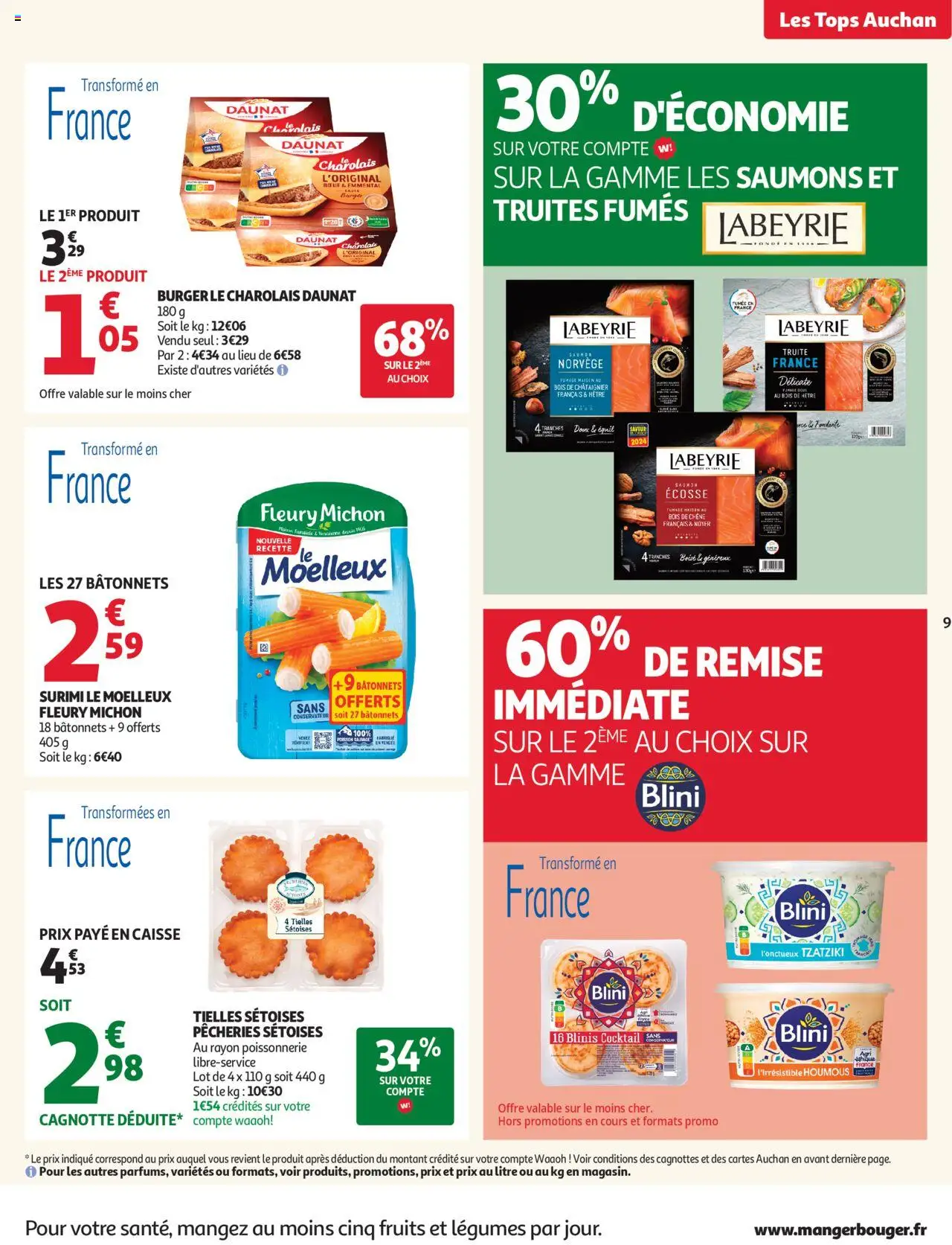 {H1} | Page: 9 | Produits: Poissonnerie, Emmental, Blinis