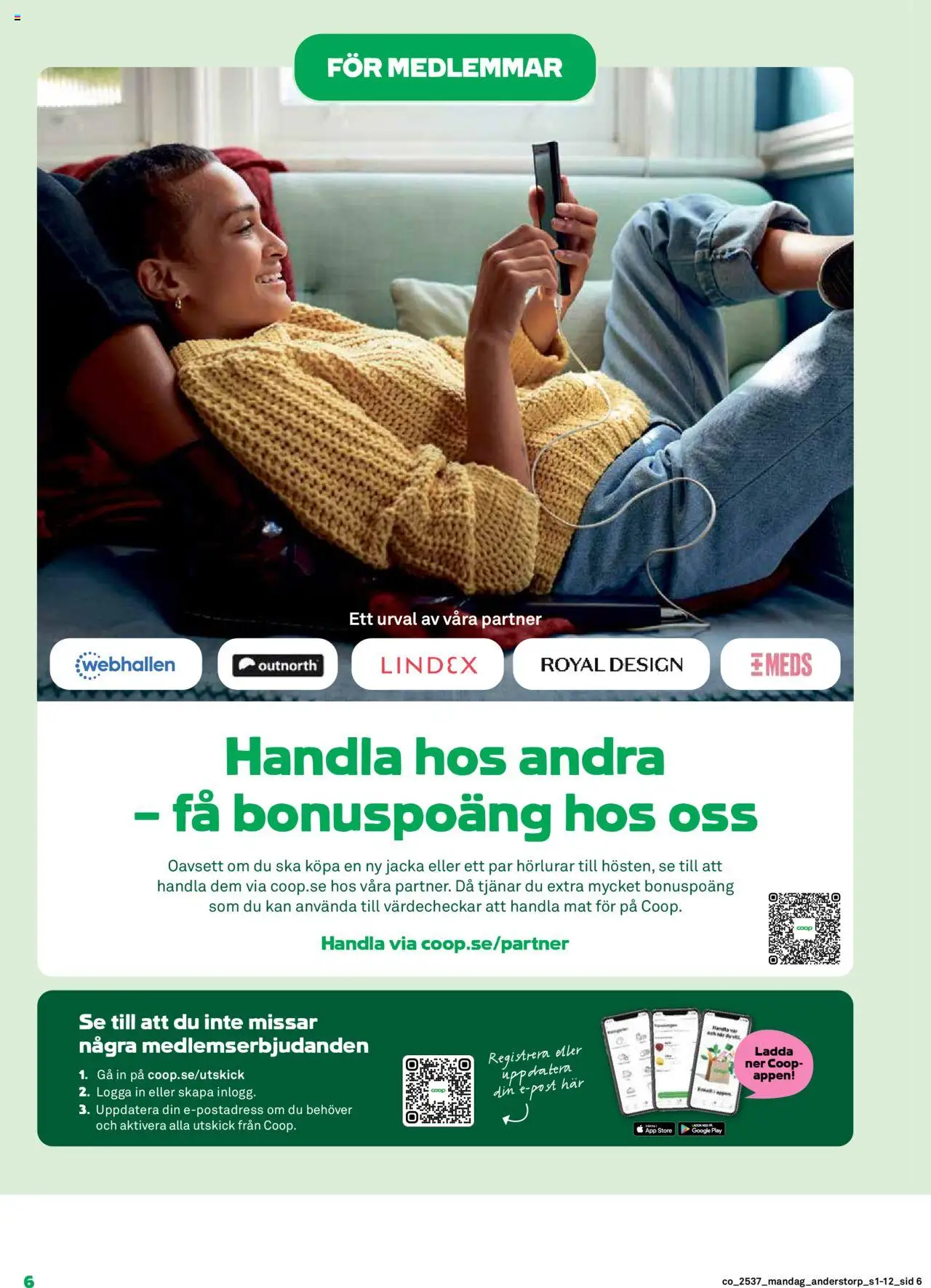 Coop reklamblad aktuell från 08.09.2025 | Sida: 6 | Produkter: Jacka, Hörlurar