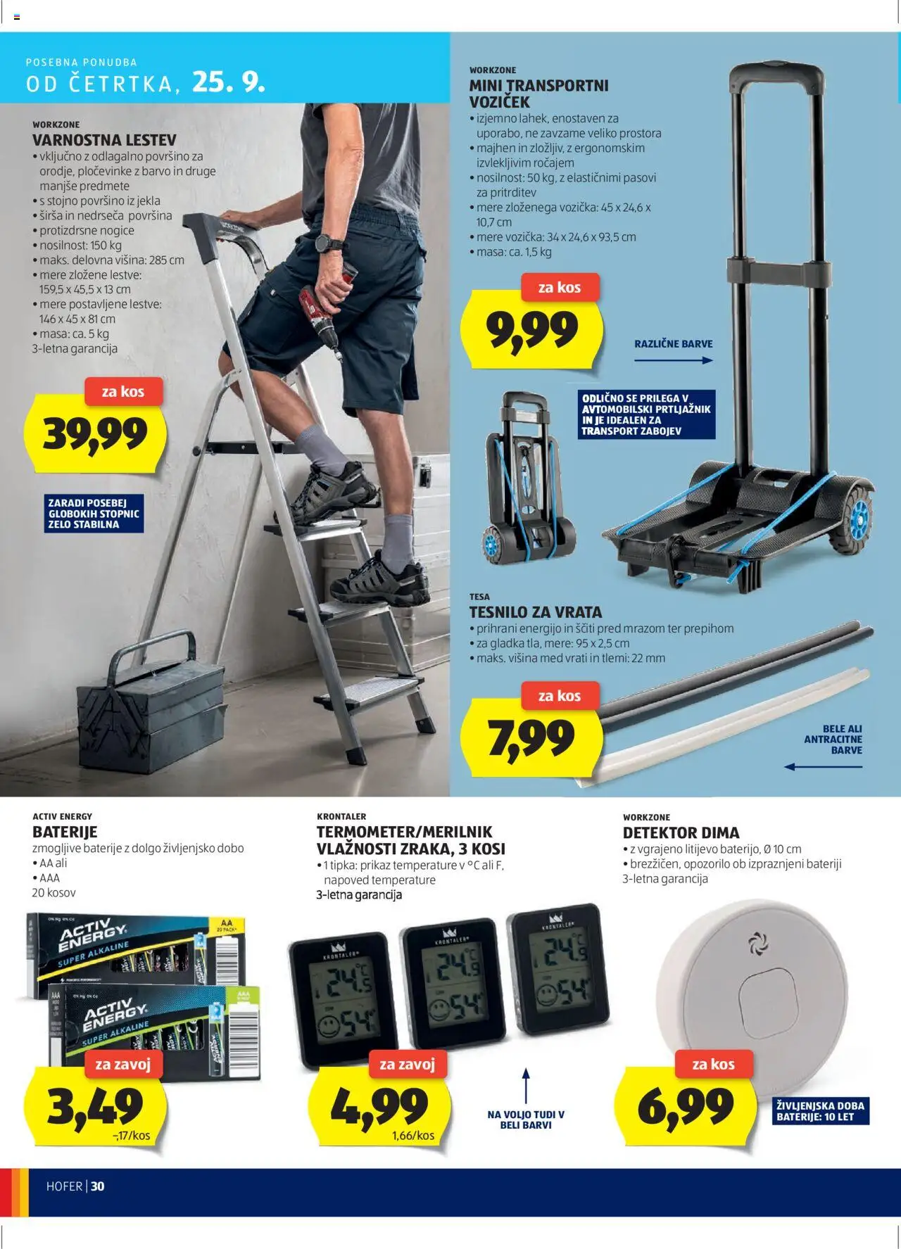 Hofer SI katalog | vrijedi od 18.09.2025 | Stranica: 30 | Proizvodi: Med, Vrata, Baterije