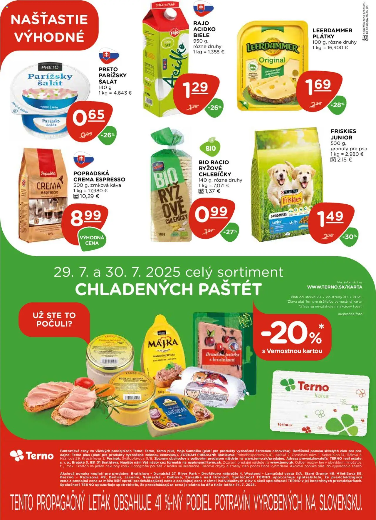 Terno leták │ platný od 24.07.2025 | Strana: 22 | Produkty: Káva, Friskies, Acidko, Zrnková káva