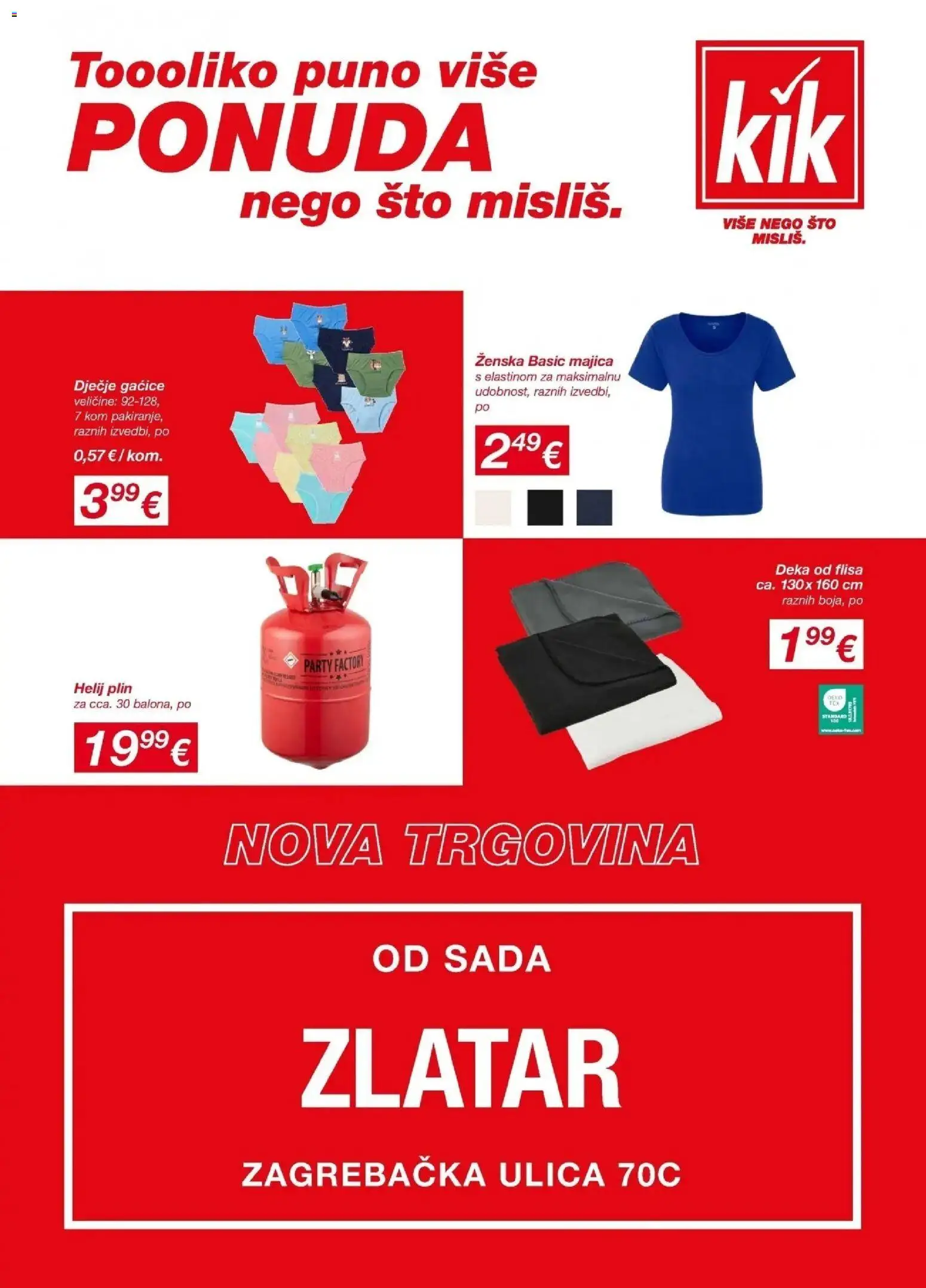 Kik katalog | vrijedi od 24.03.2026 | Stranica: 1 | Proizvodi: Majica, Gaćice, Deka