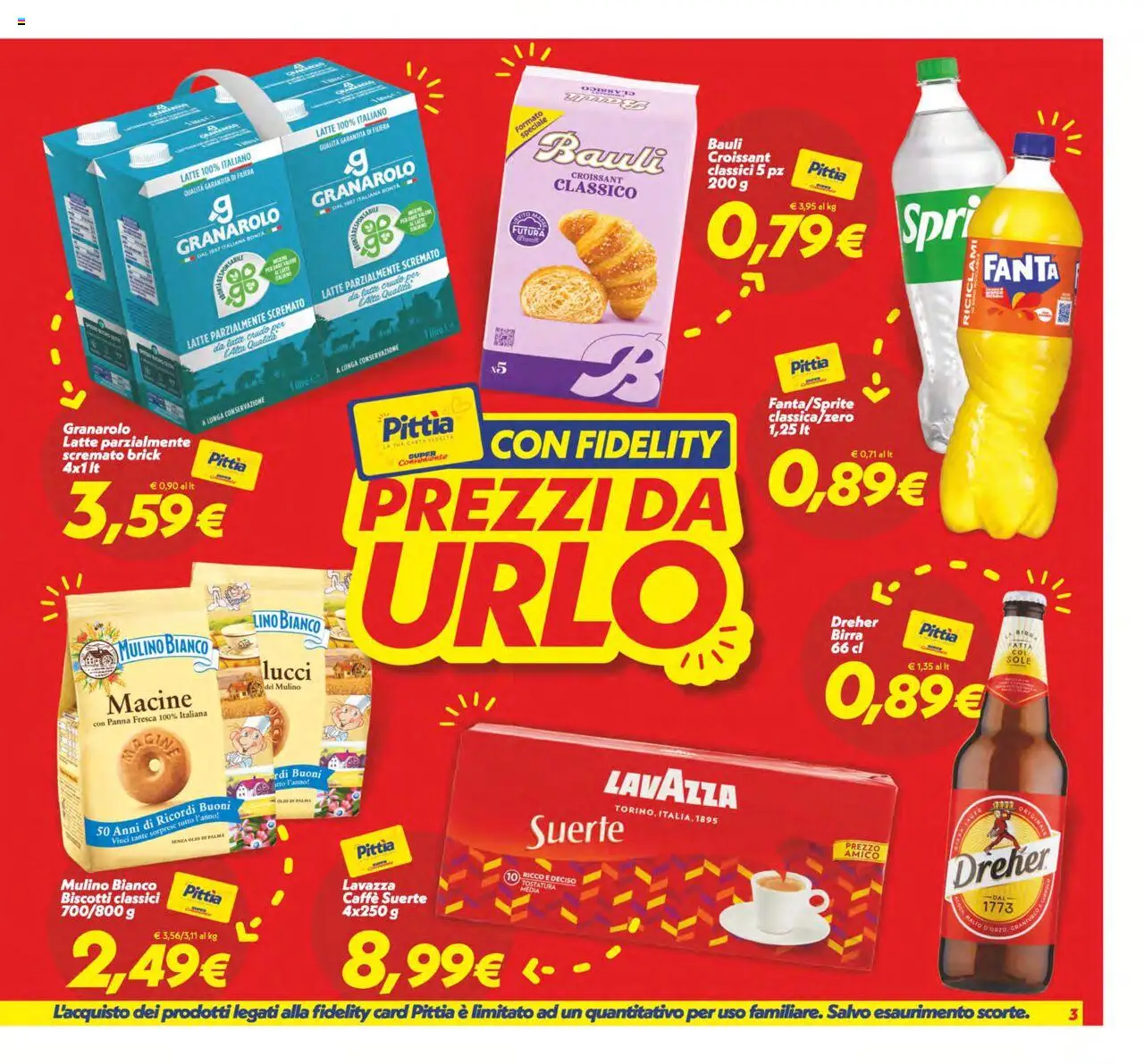 Volantino SuperConveniente del 12.09.2025 | Pagina: 3 | Prodotti: Birra, Olio, Latte parzialmente scremato, Lavazza