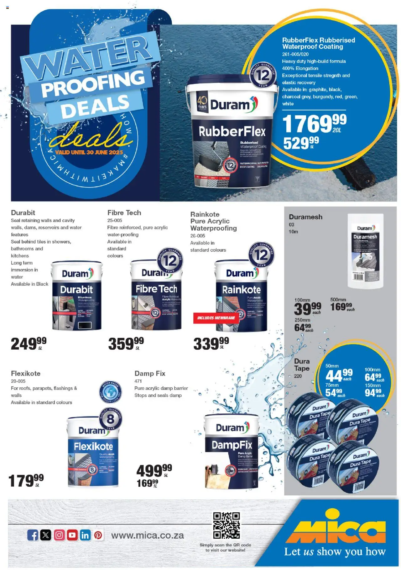 MICA Waterproofing Deals │ valid from 19.05.2025 | Page: 1 | Products: Water, Tape