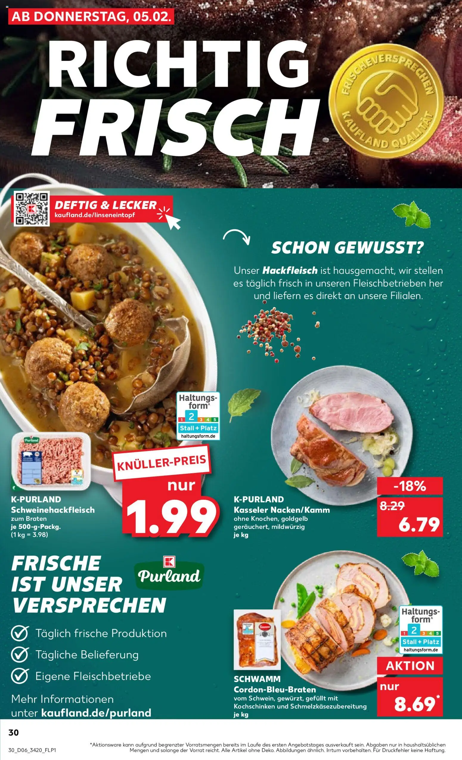 Kaufland prospekt Berlin	 – gültig ab 05.02.2026 | Seite: 30 | Produkte: Hackfleisch