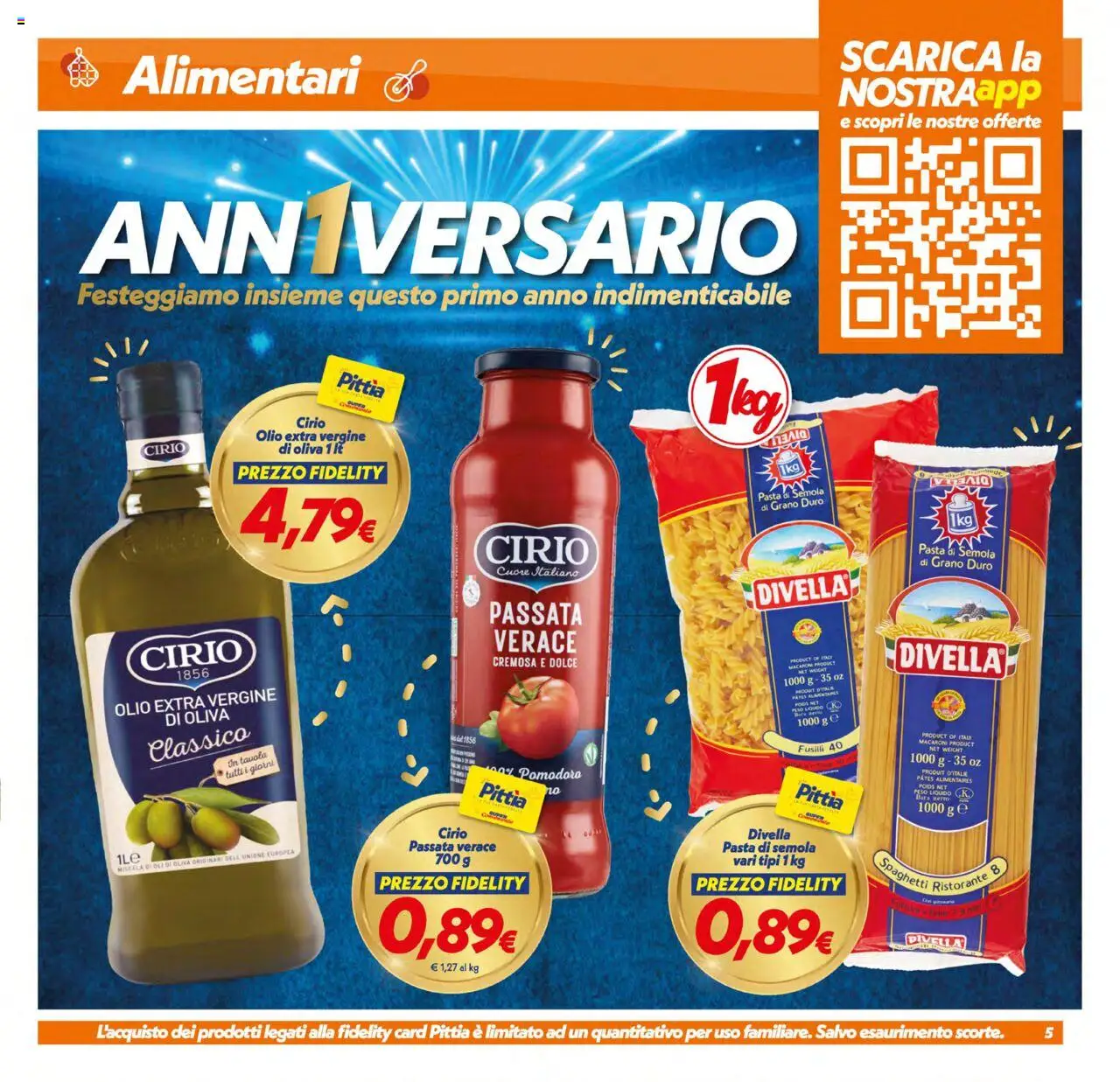 Volantino SuperConveniente del 17.10.2025 | Pagina: 5 | Prodotti: Pomodoro, Pasta, Fusilli, Olio extra vergine